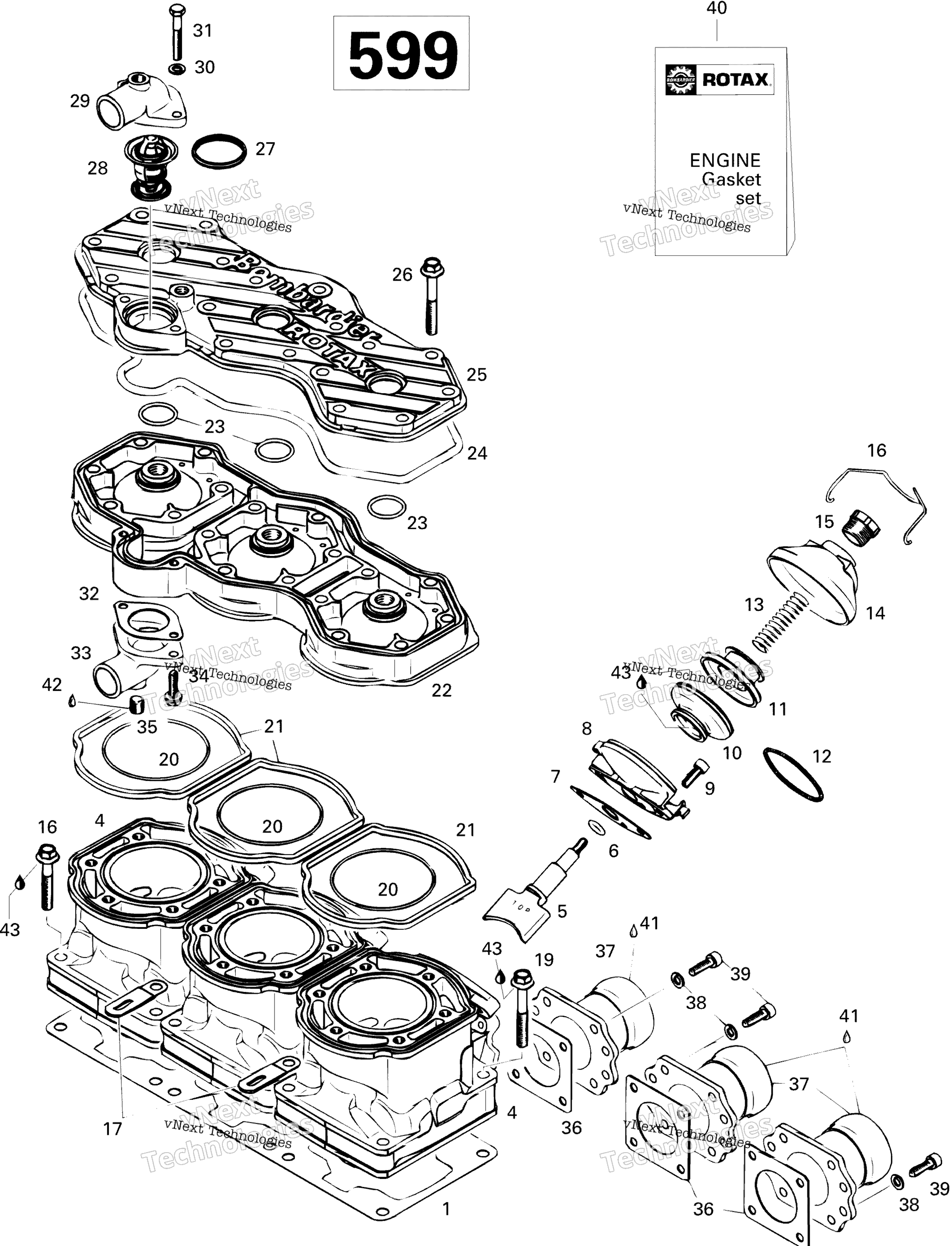 Цилиндр And Exhaust Manifold 599
