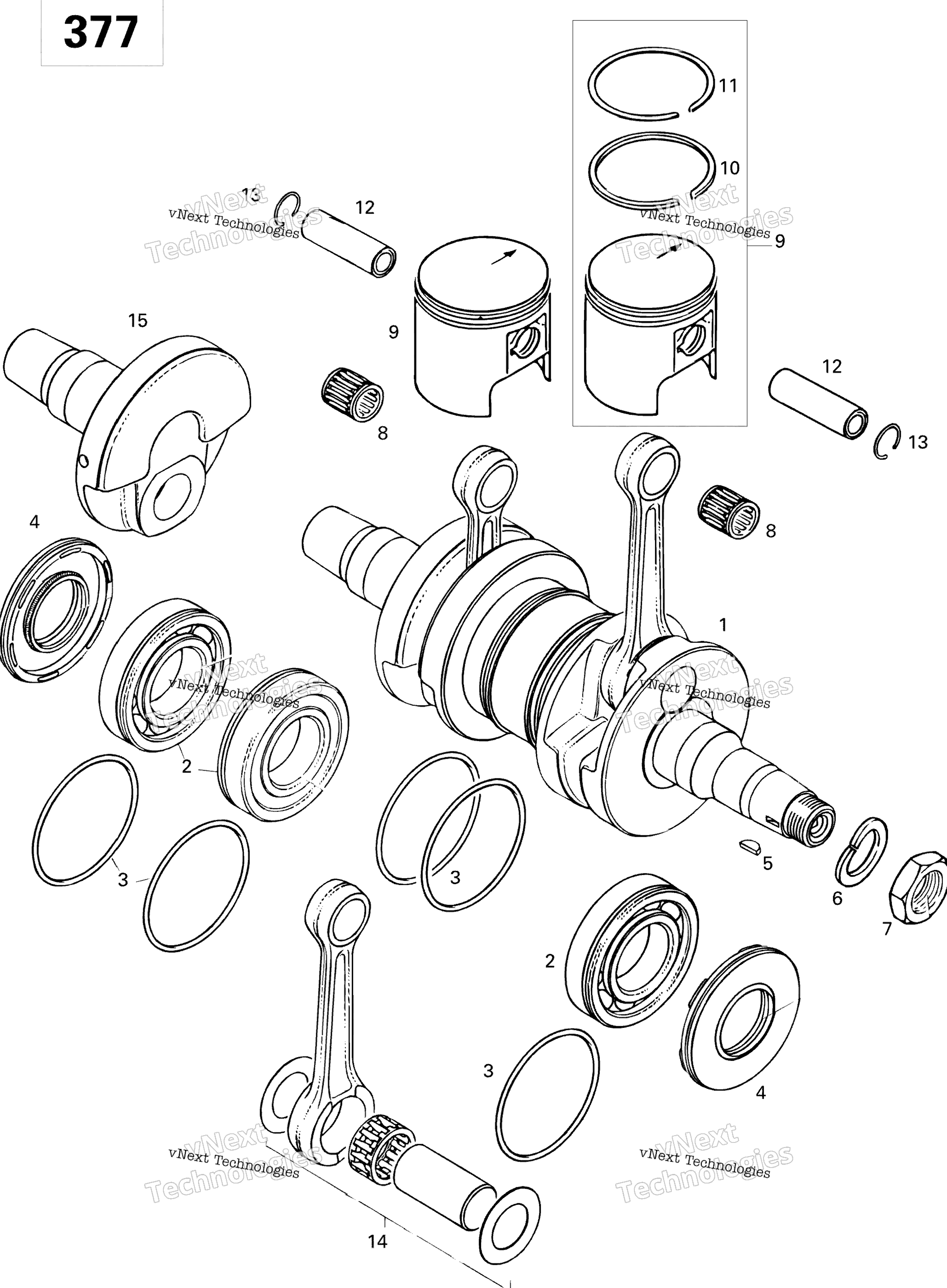 Коленчатый вал And Pistons 377