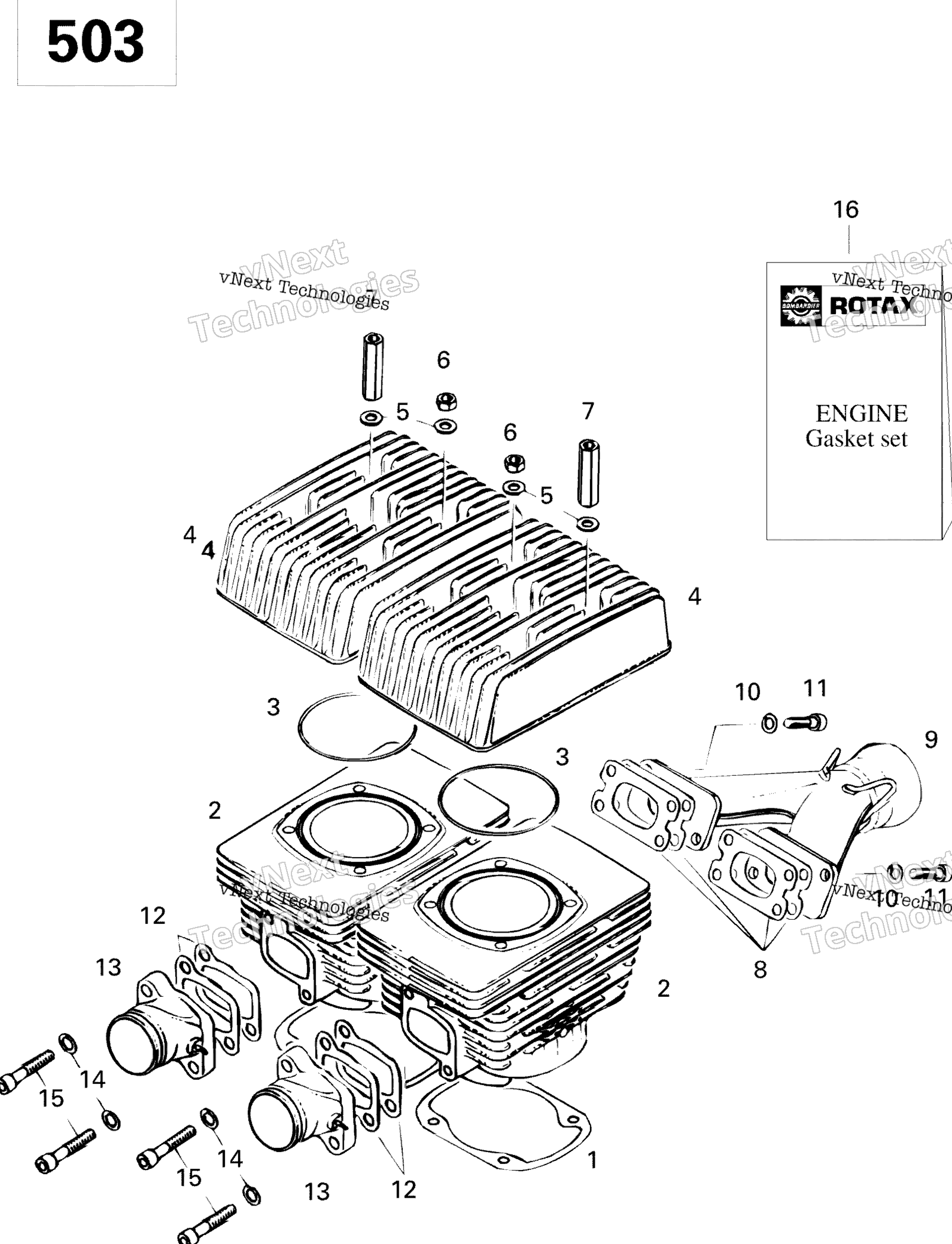 Цилиндр And Exhaust Manifold 503