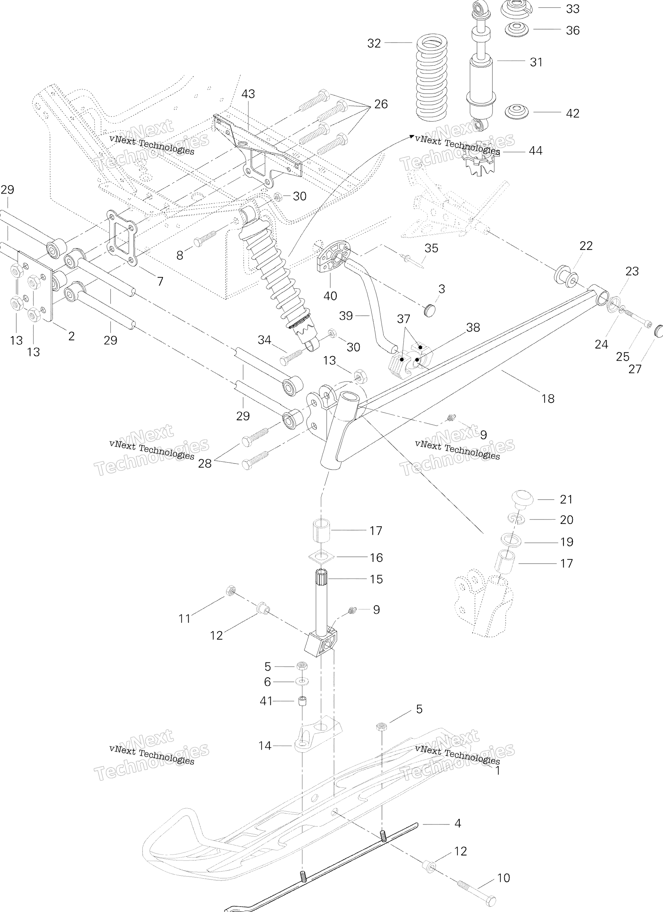 Передняя часть Suspension And Ski Formula Sls