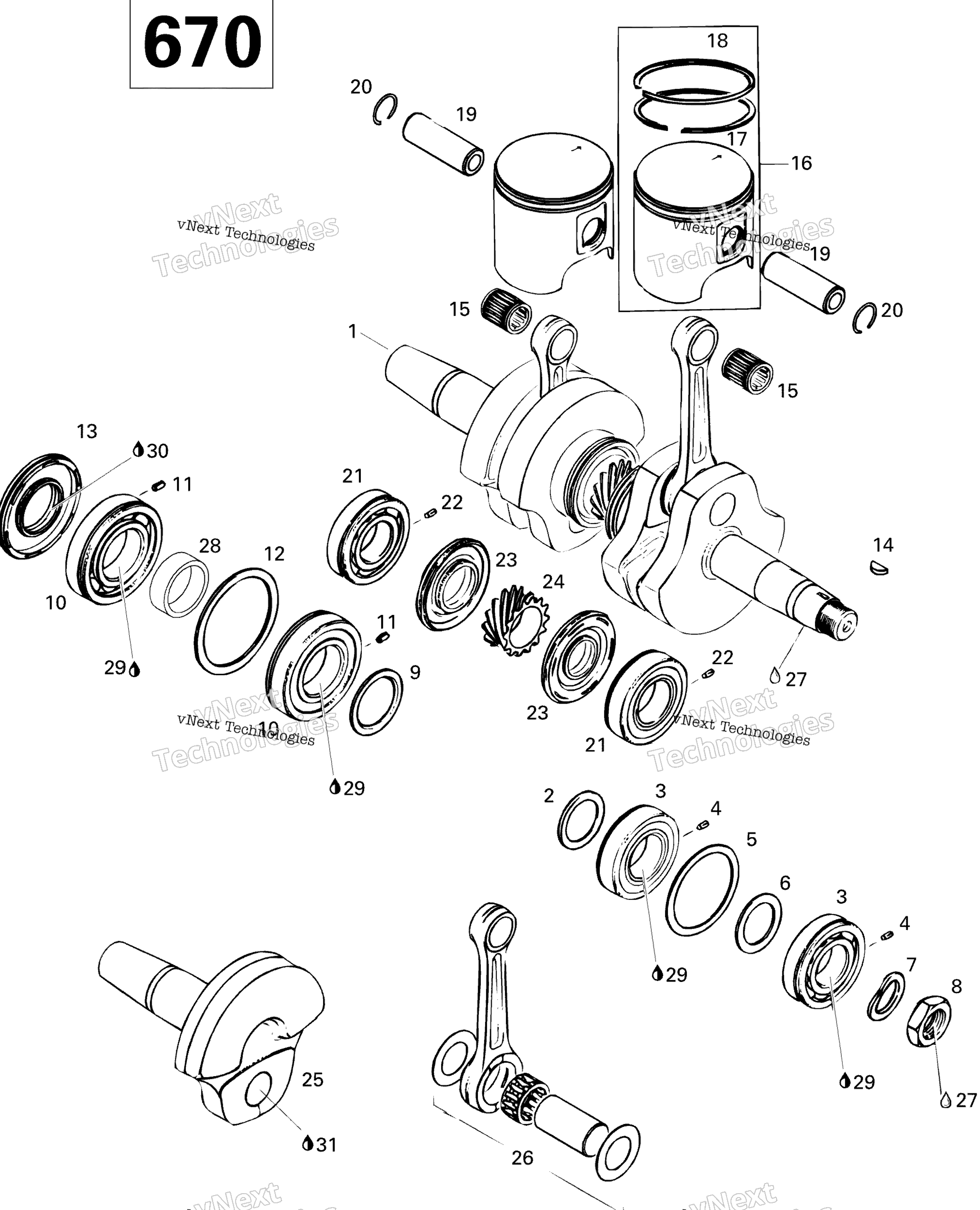 Коленчатый вал And Pistons 670