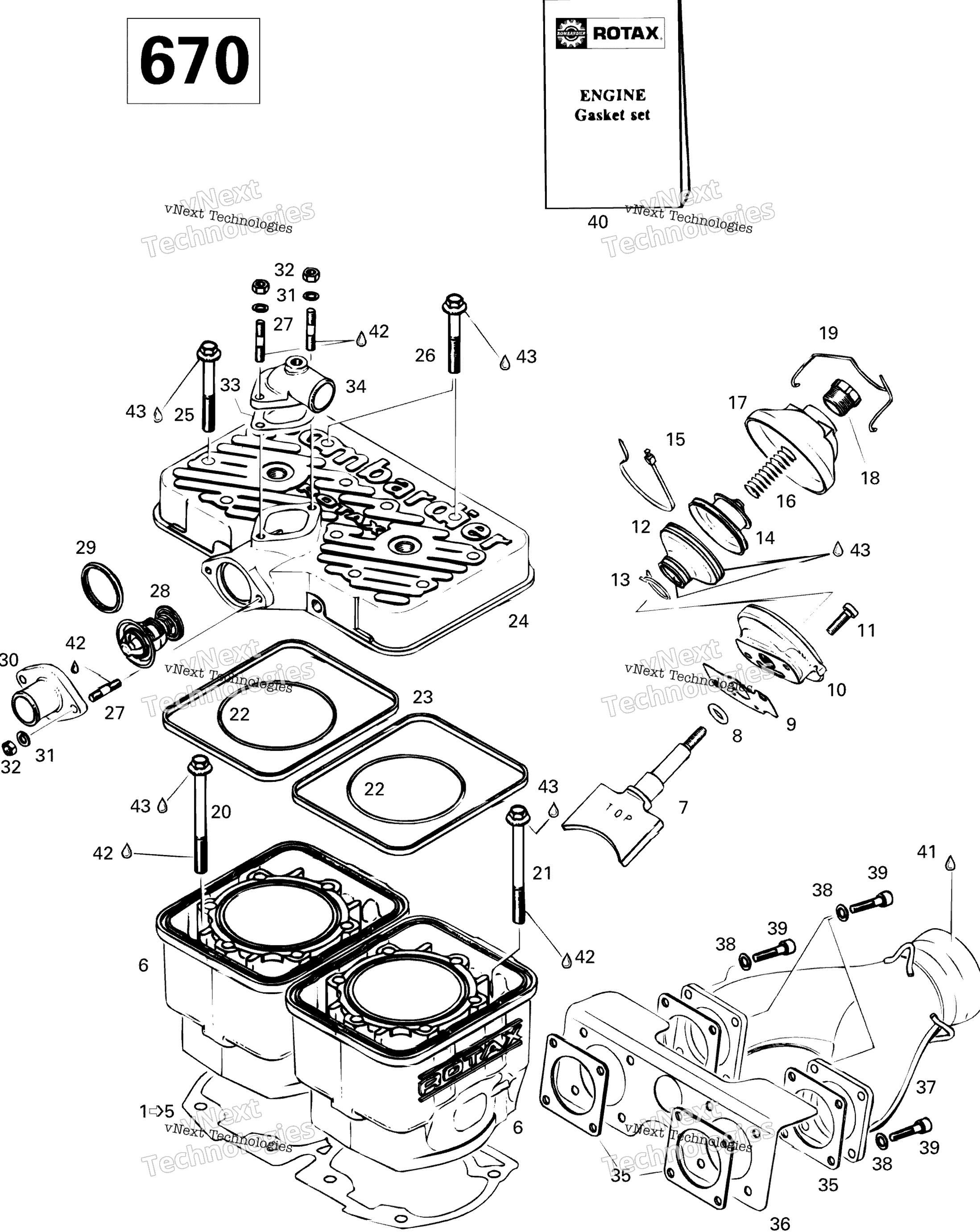 Цилиндр And Exhaust Manifold 670