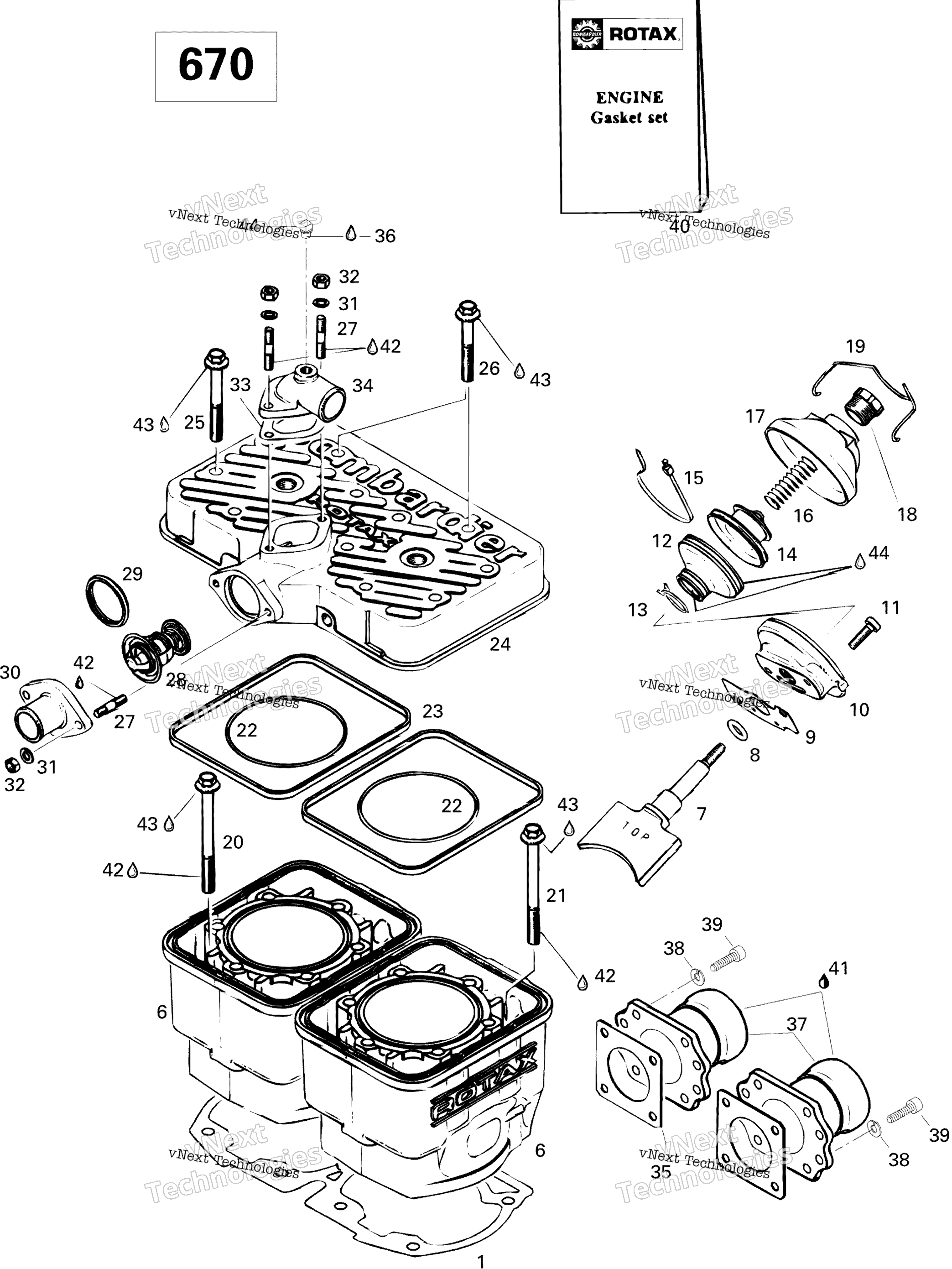 Цилиндр And Exhaust Manifold 670
