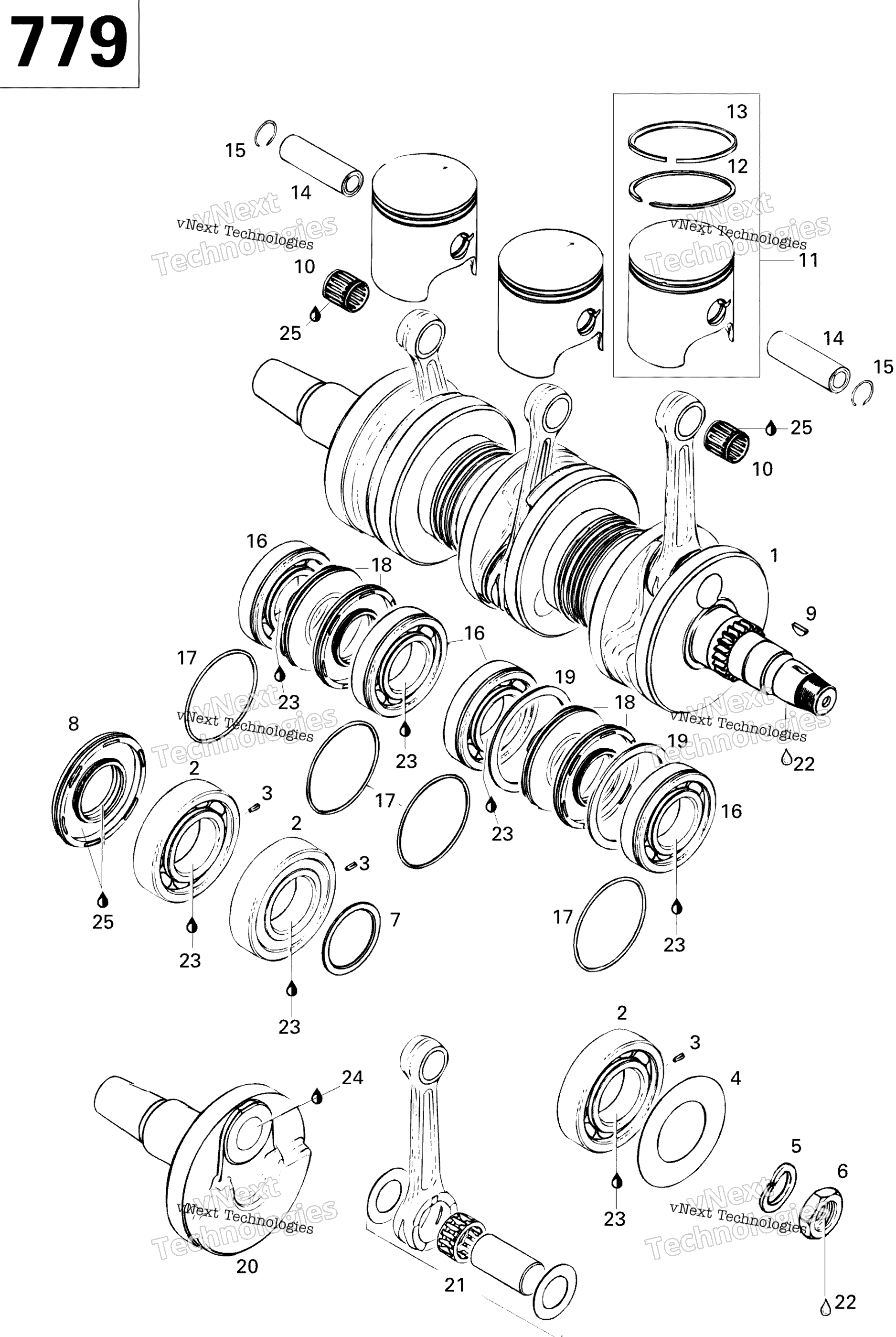 Коленчатый вал And Pistons 779