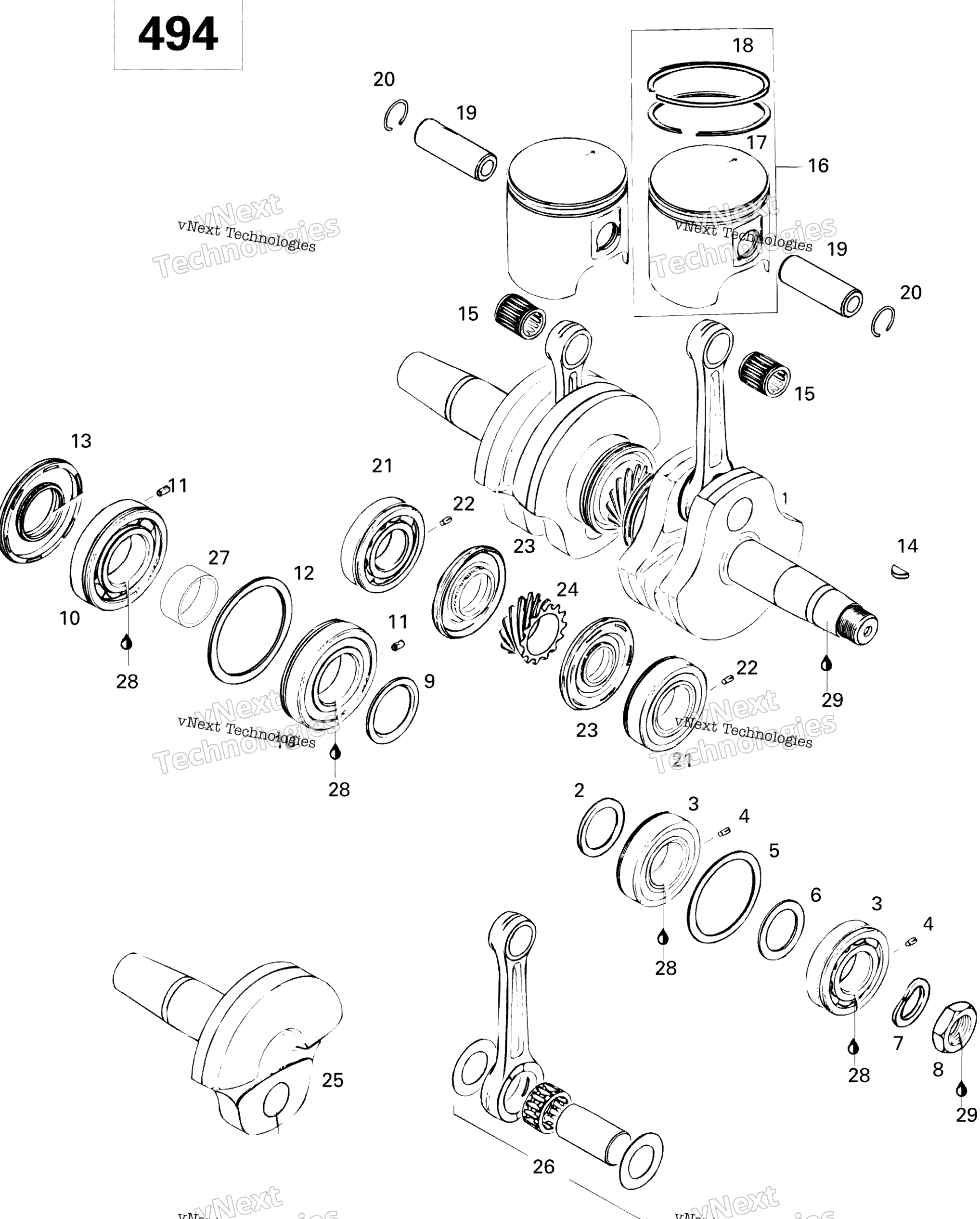 Коленчатый вал And Pistons 500