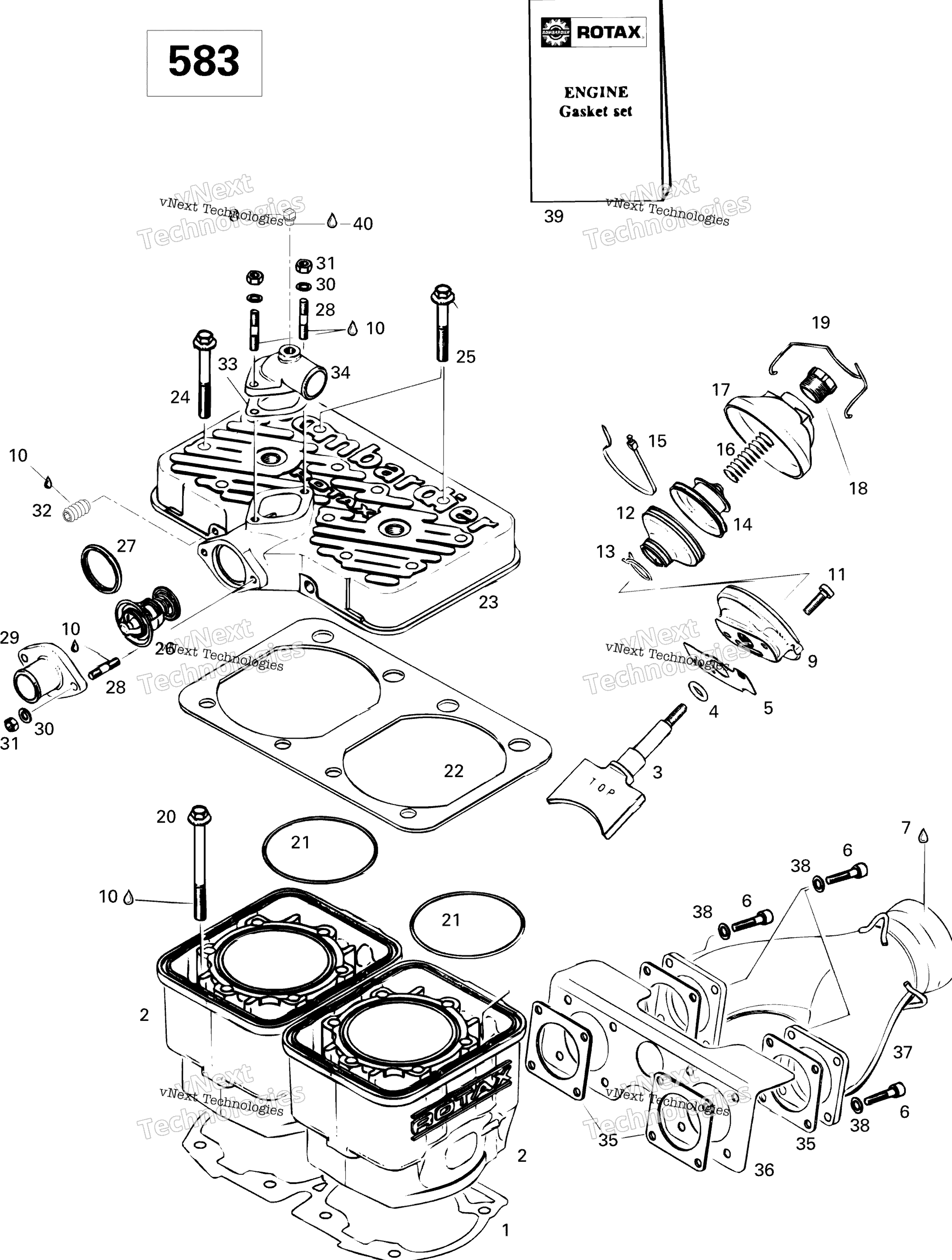 Цилиндр And Exhaust Manifold 583
