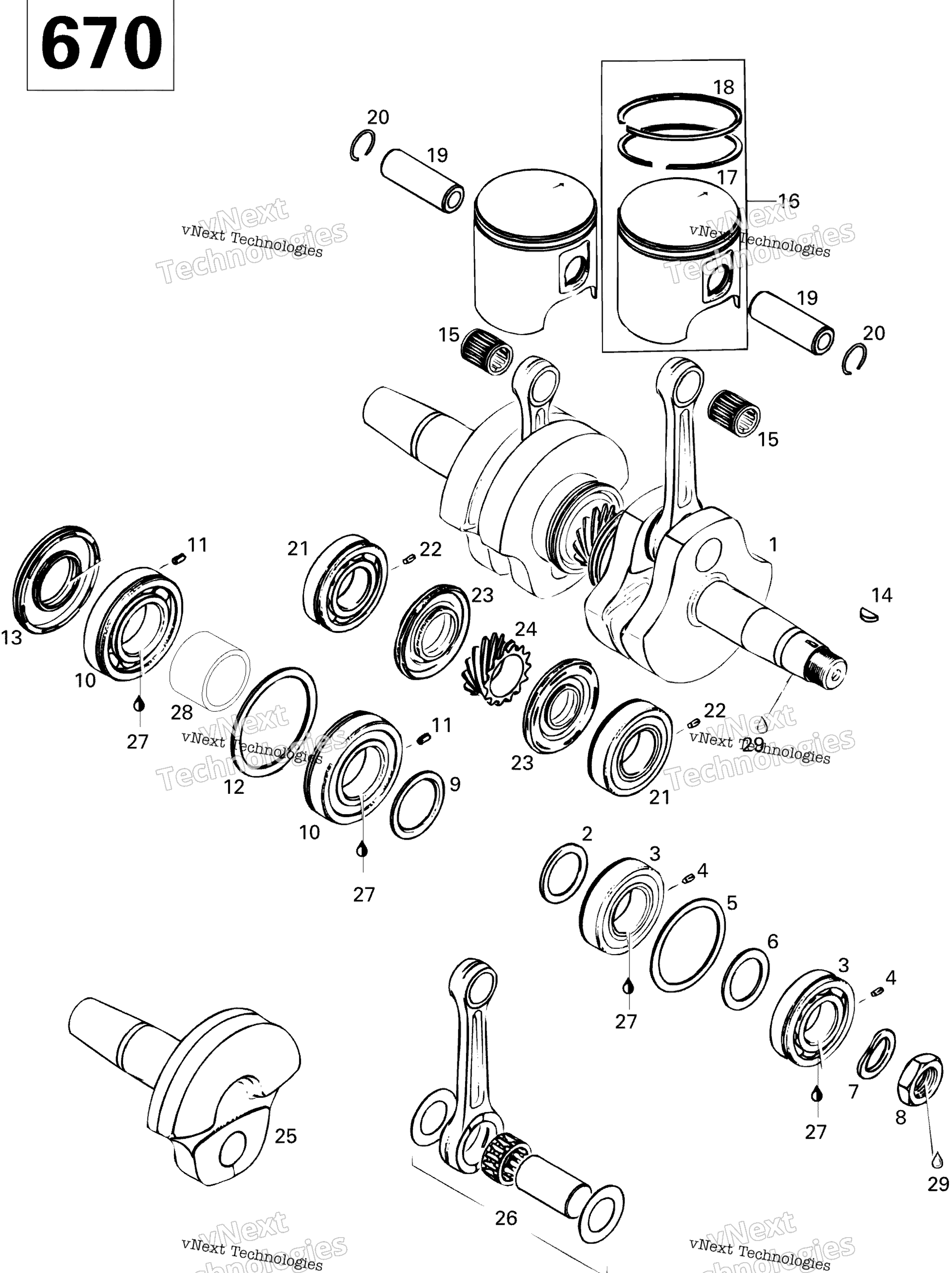 Коленчатый вал And Pistons 670