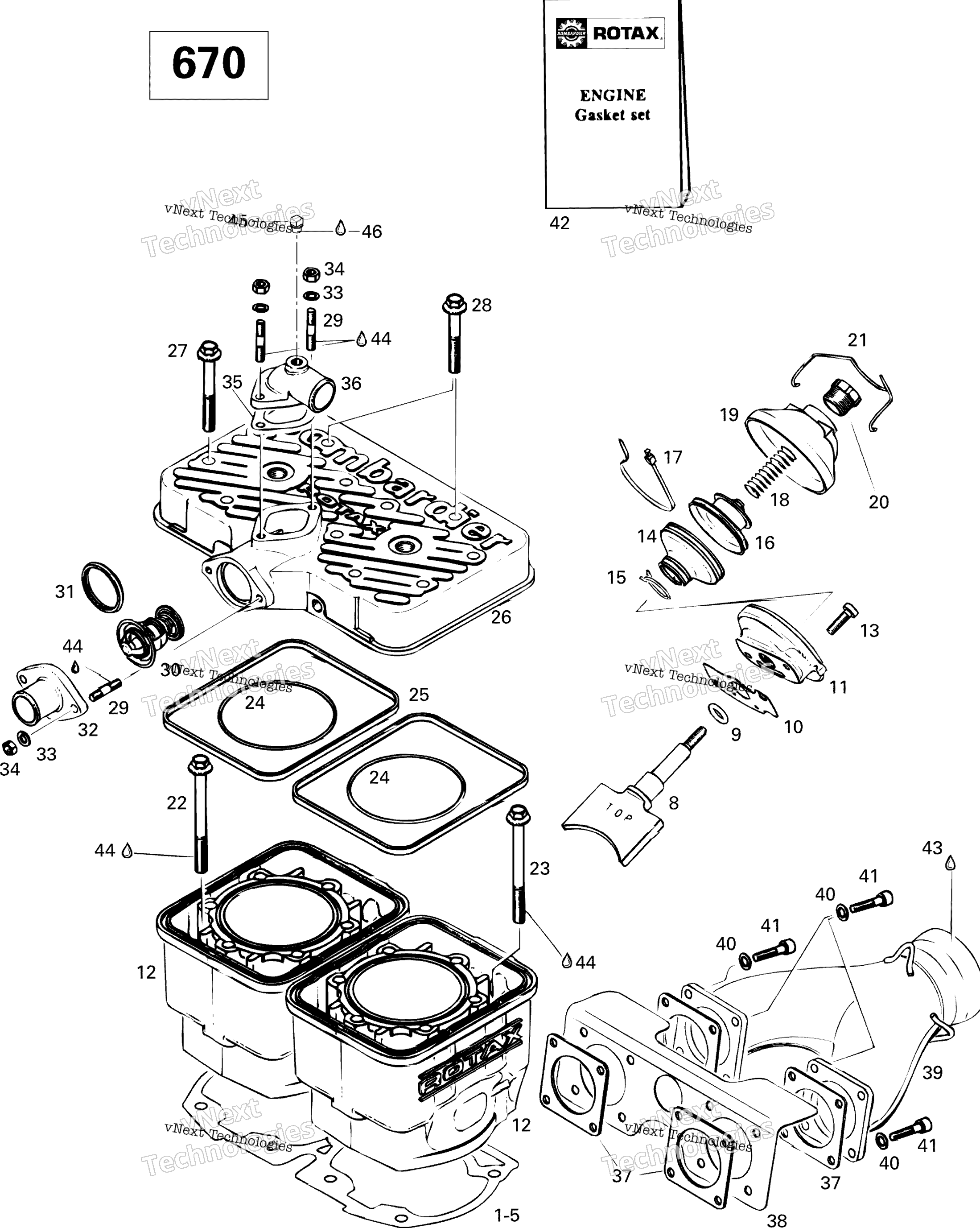 Цилиндр And Exhaust Manifold 670