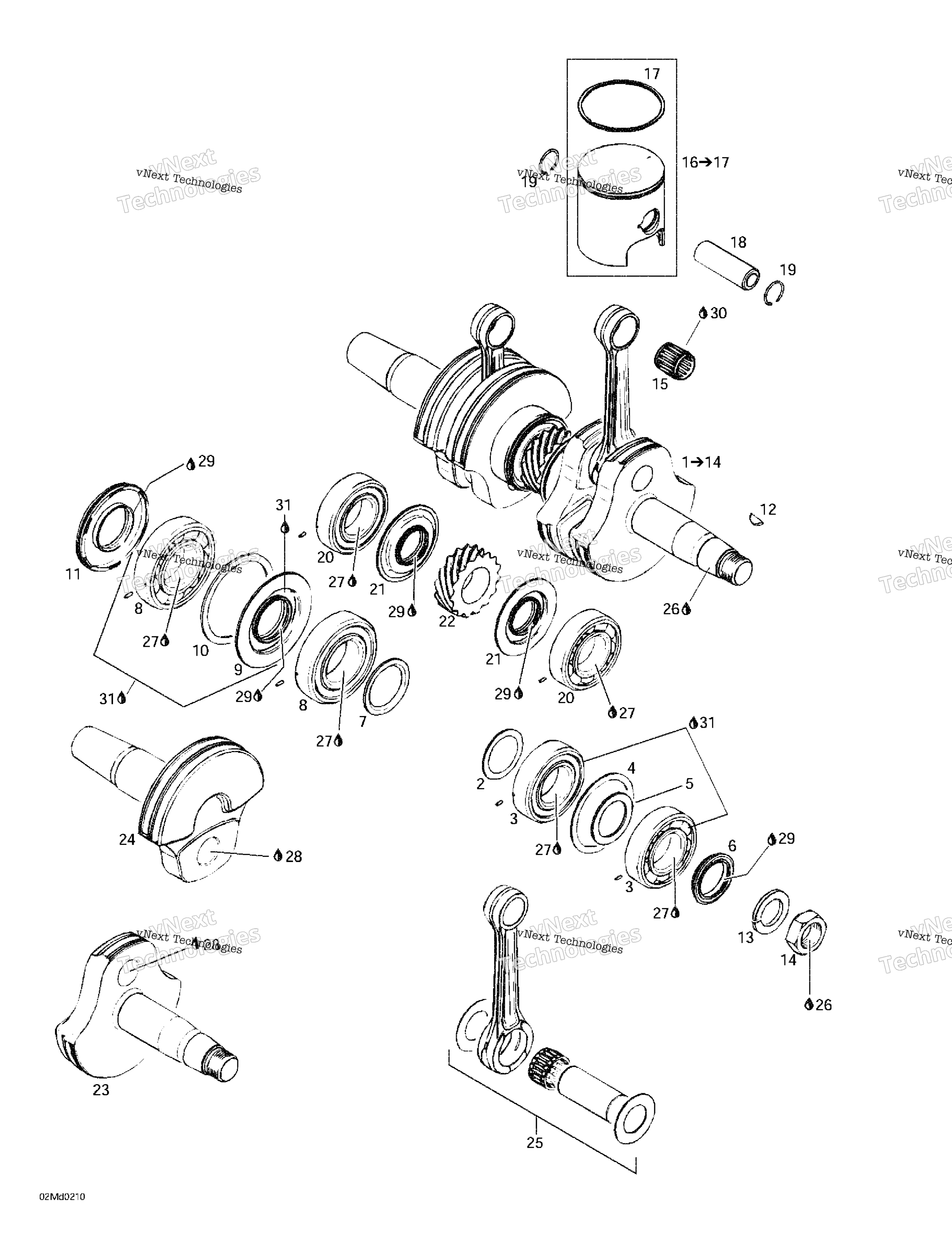 Коленчатый вал And Pistons