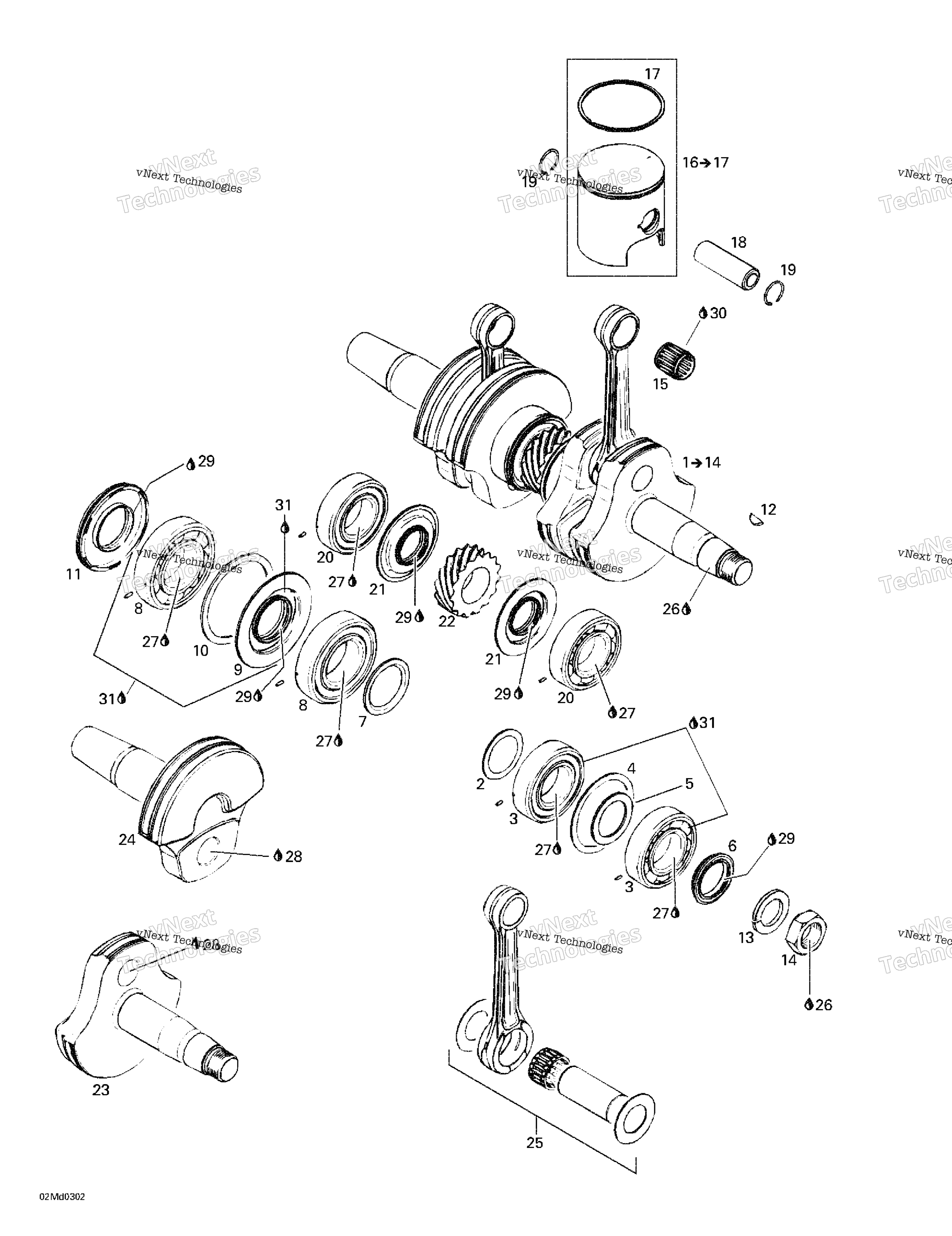 Коленчатый вал And Pistons