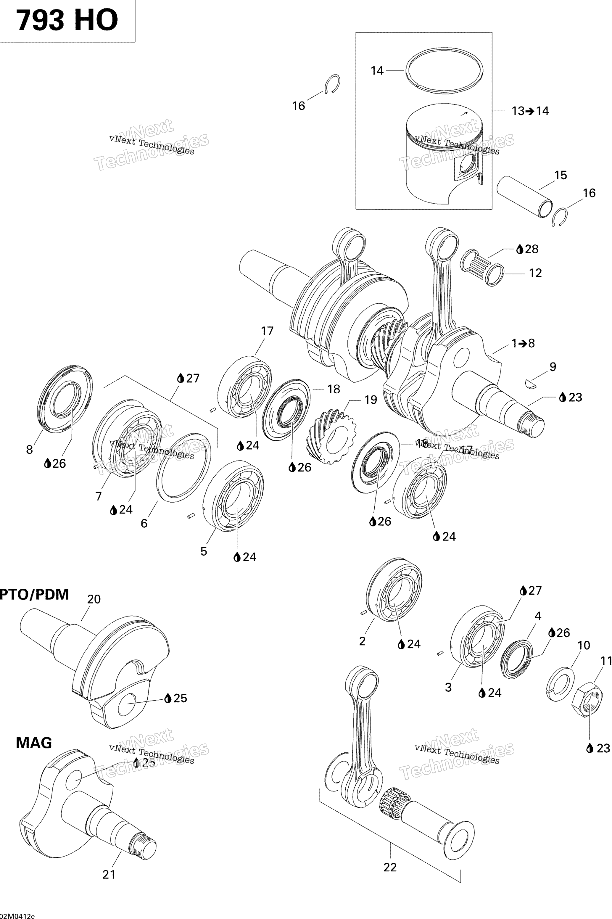 Коленчатый вал And Pistons (793 Ho)