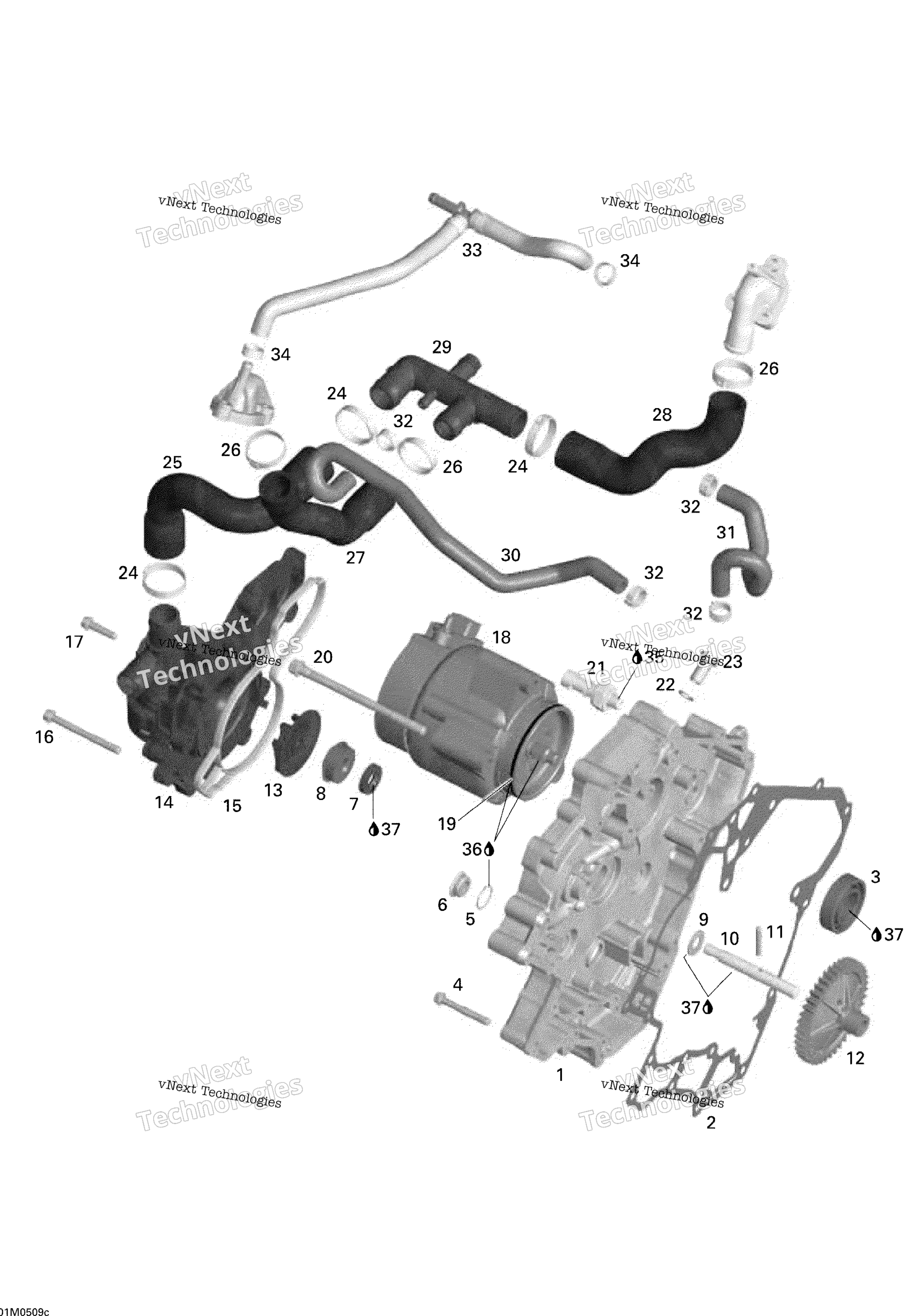 Waterpump, генератор и Ignition крышка