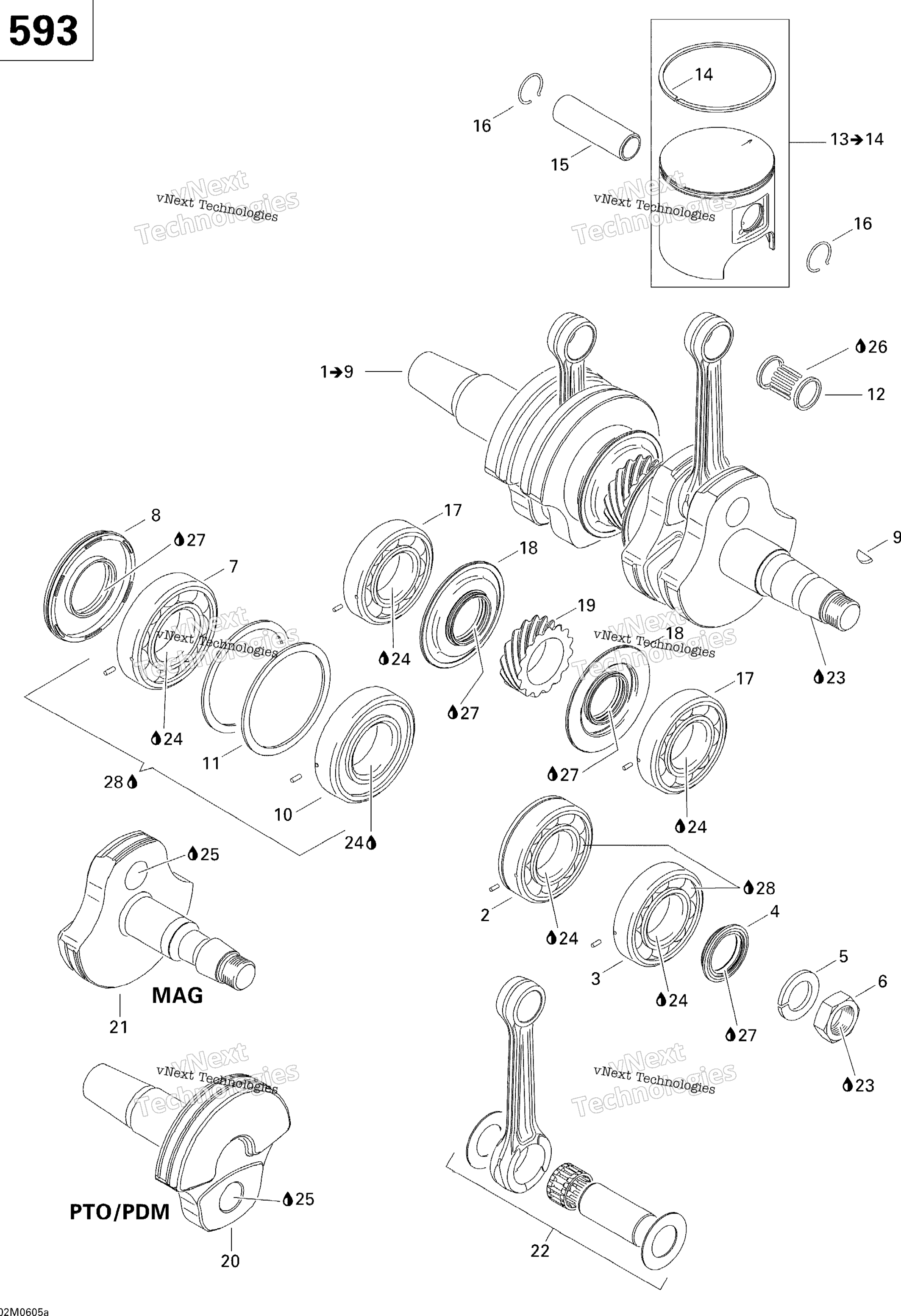 Коленчатый вал And Pistons 593
