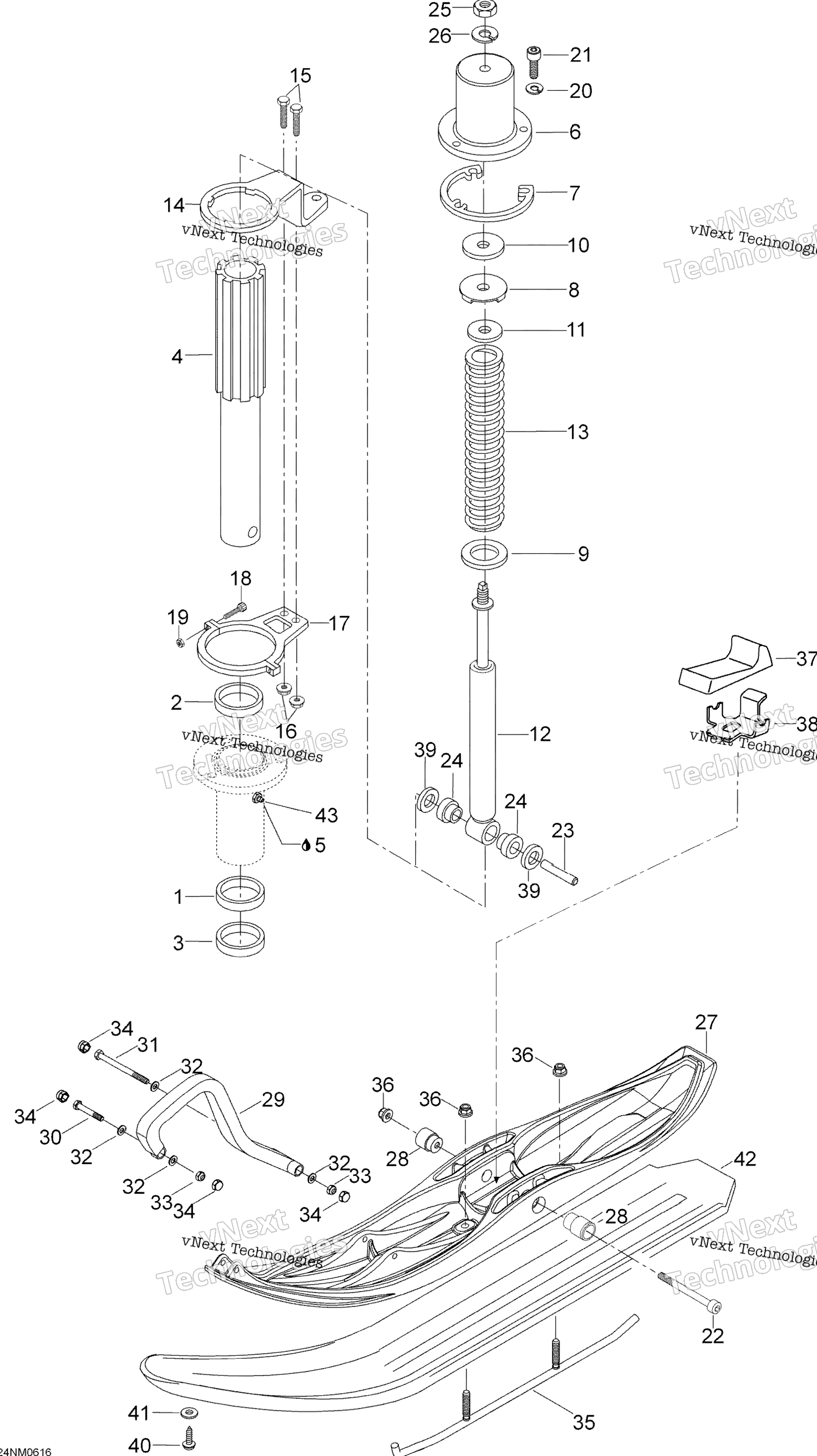 Передняя часть Suspension And Ski 550 Wt