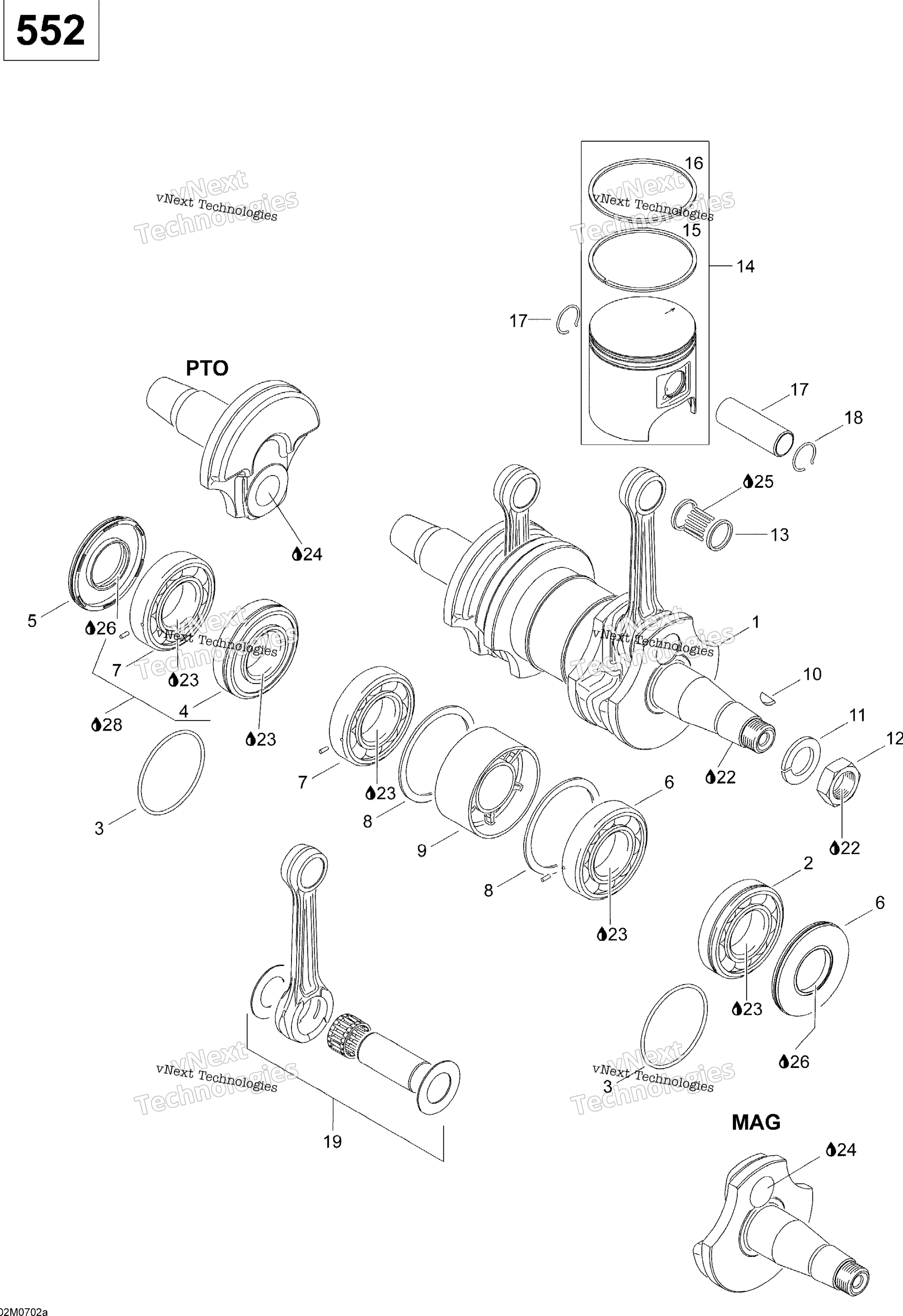 Коленчатый вал And Pistons 550