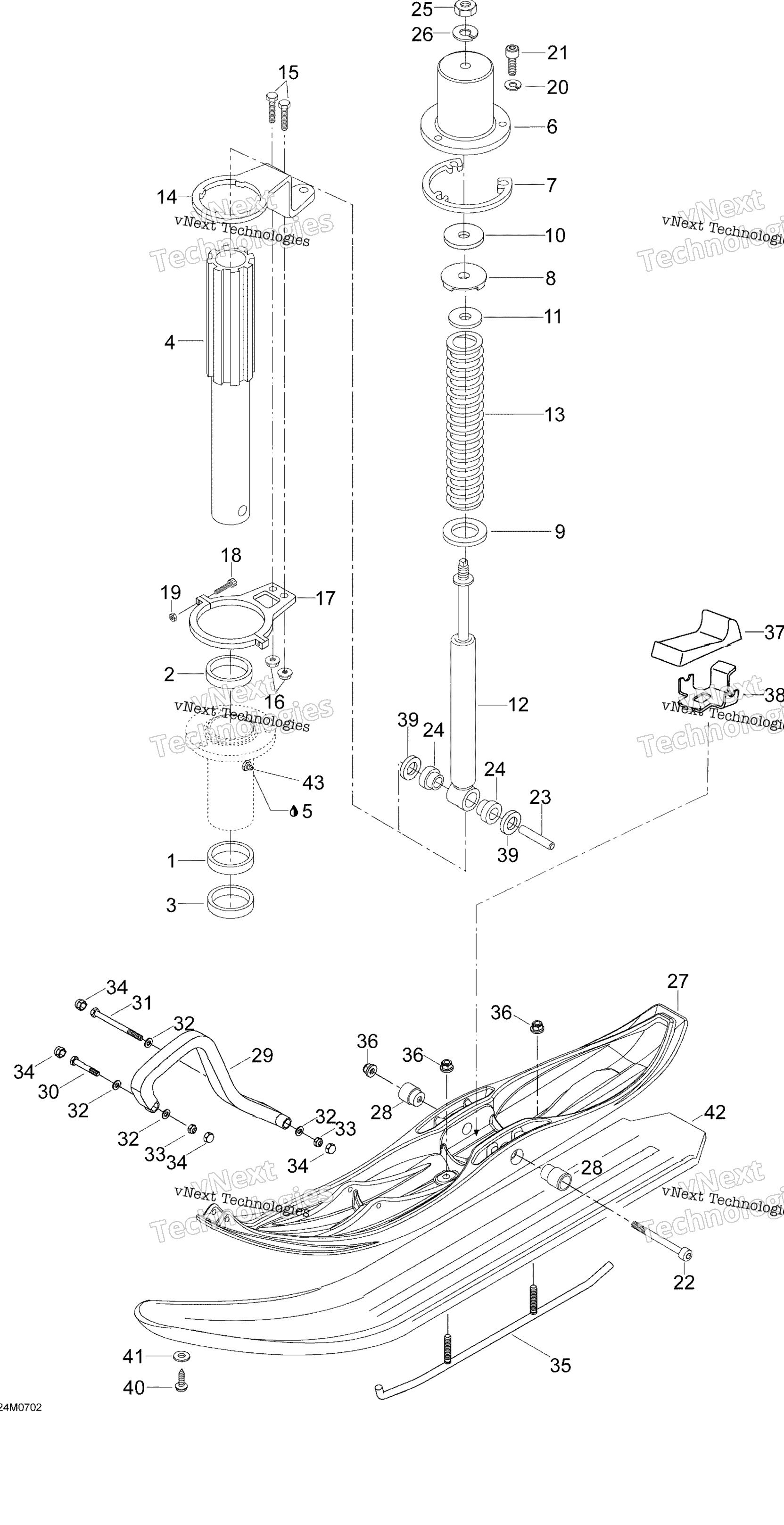 Передняя часть Suspension And Ski Swt-Wt 600