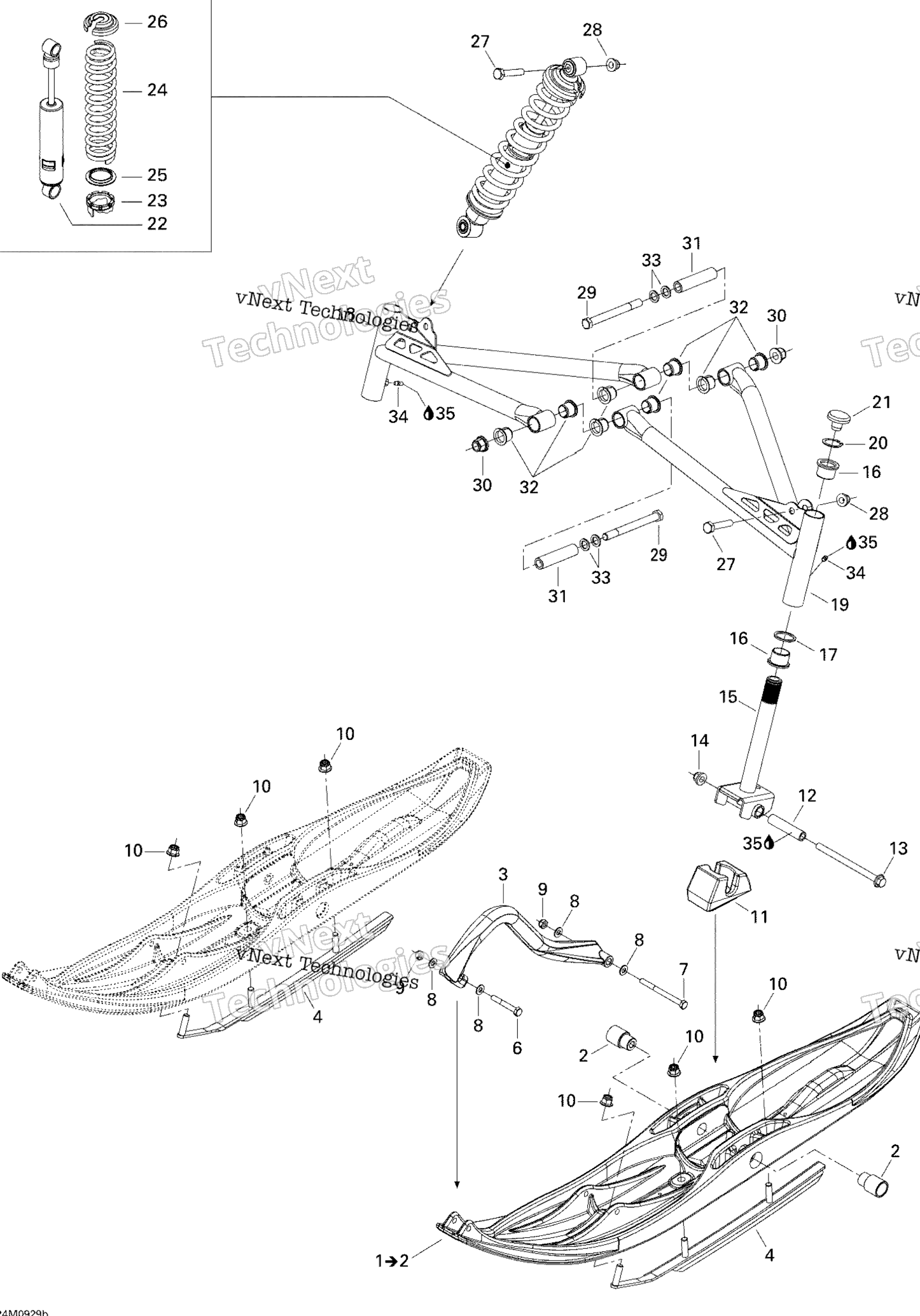 Передняя часть Suspension And Ski Euro