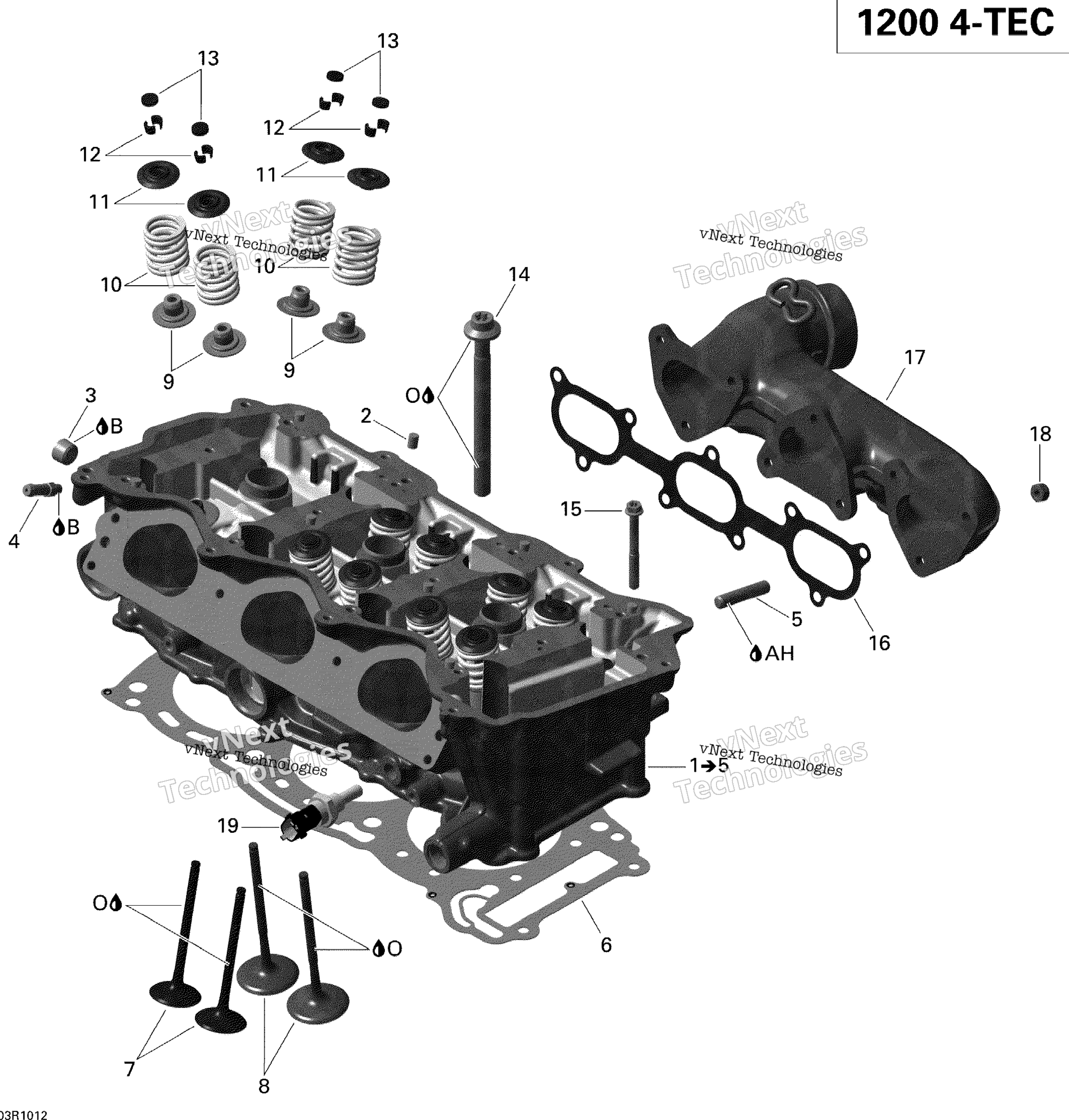 Цилиндр Head And Exhaust Manifold