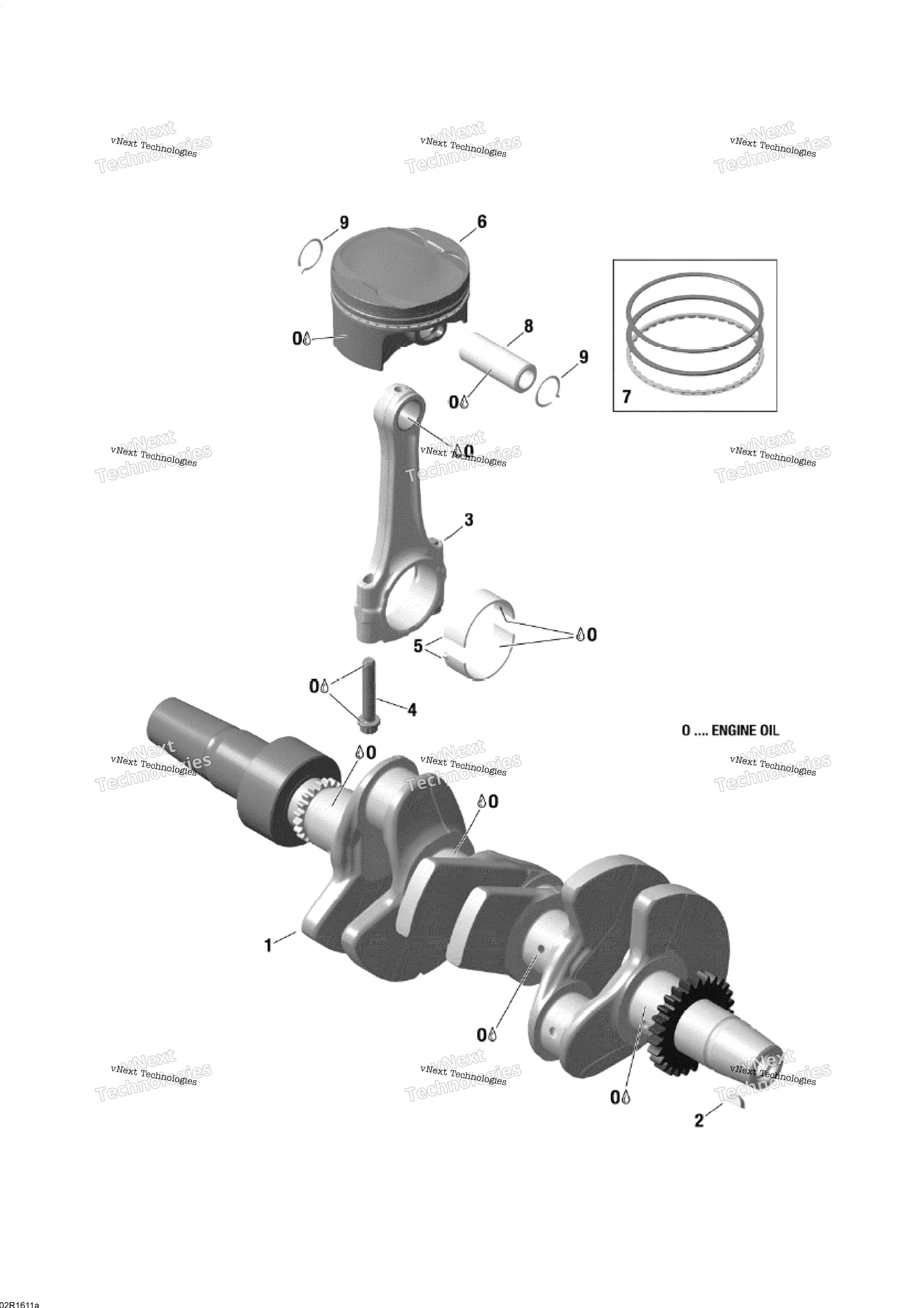 Crankshaft, Pistons и Balance Shaft 900 Ace
