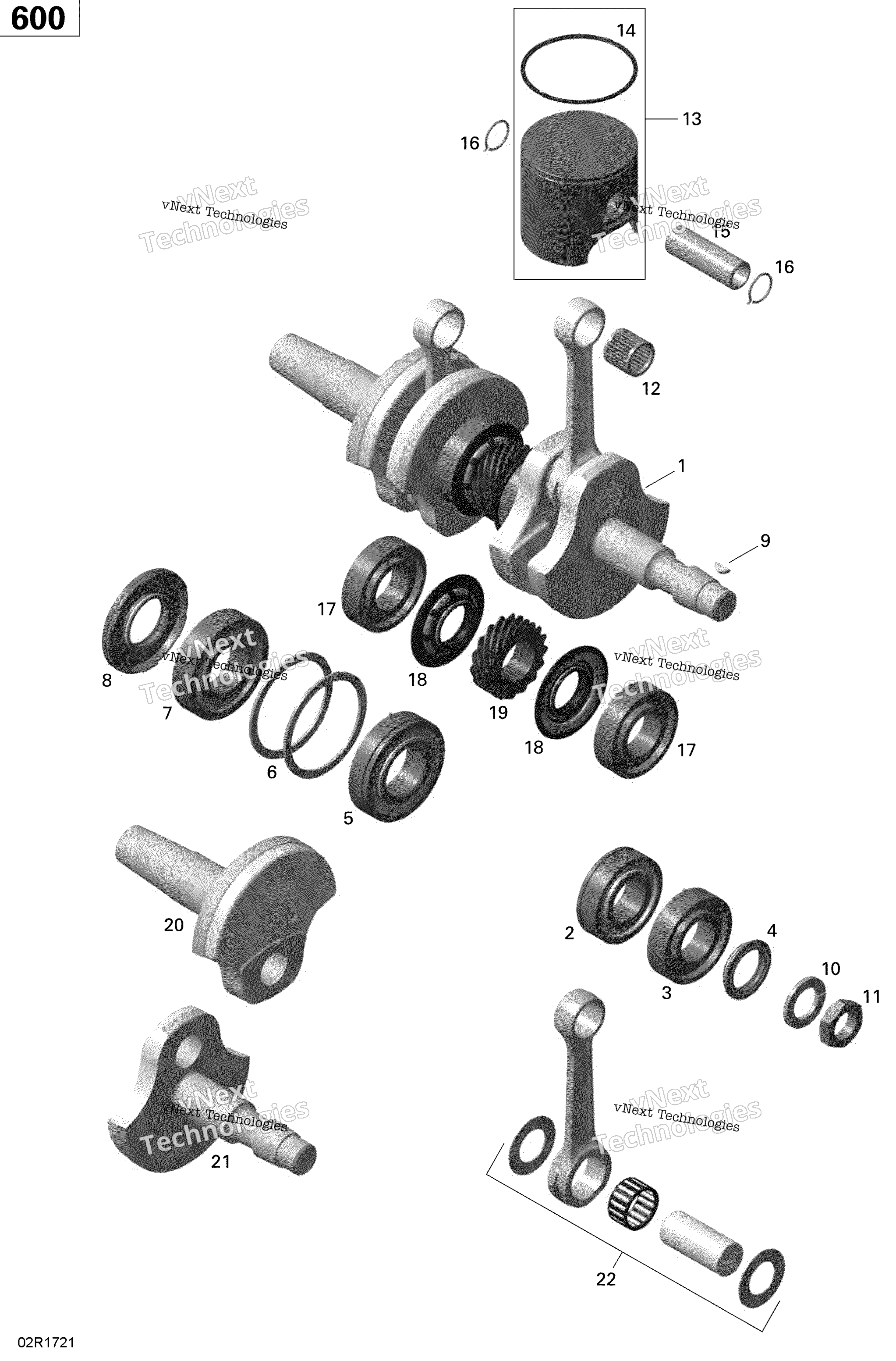 Коленчатый вал And Pistons - 600 Carb