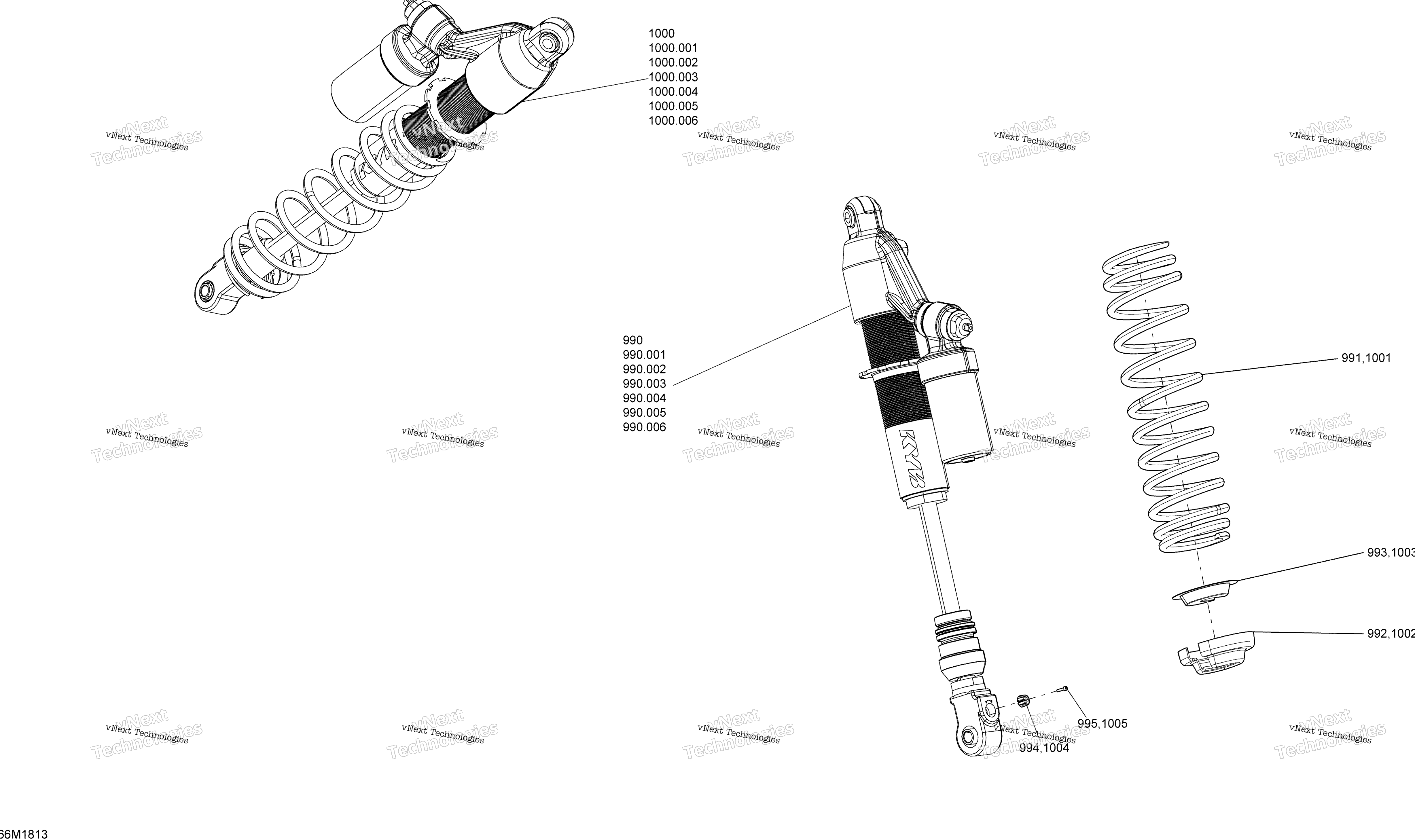 Передняя часть Shocks Mxz - 600 Rs