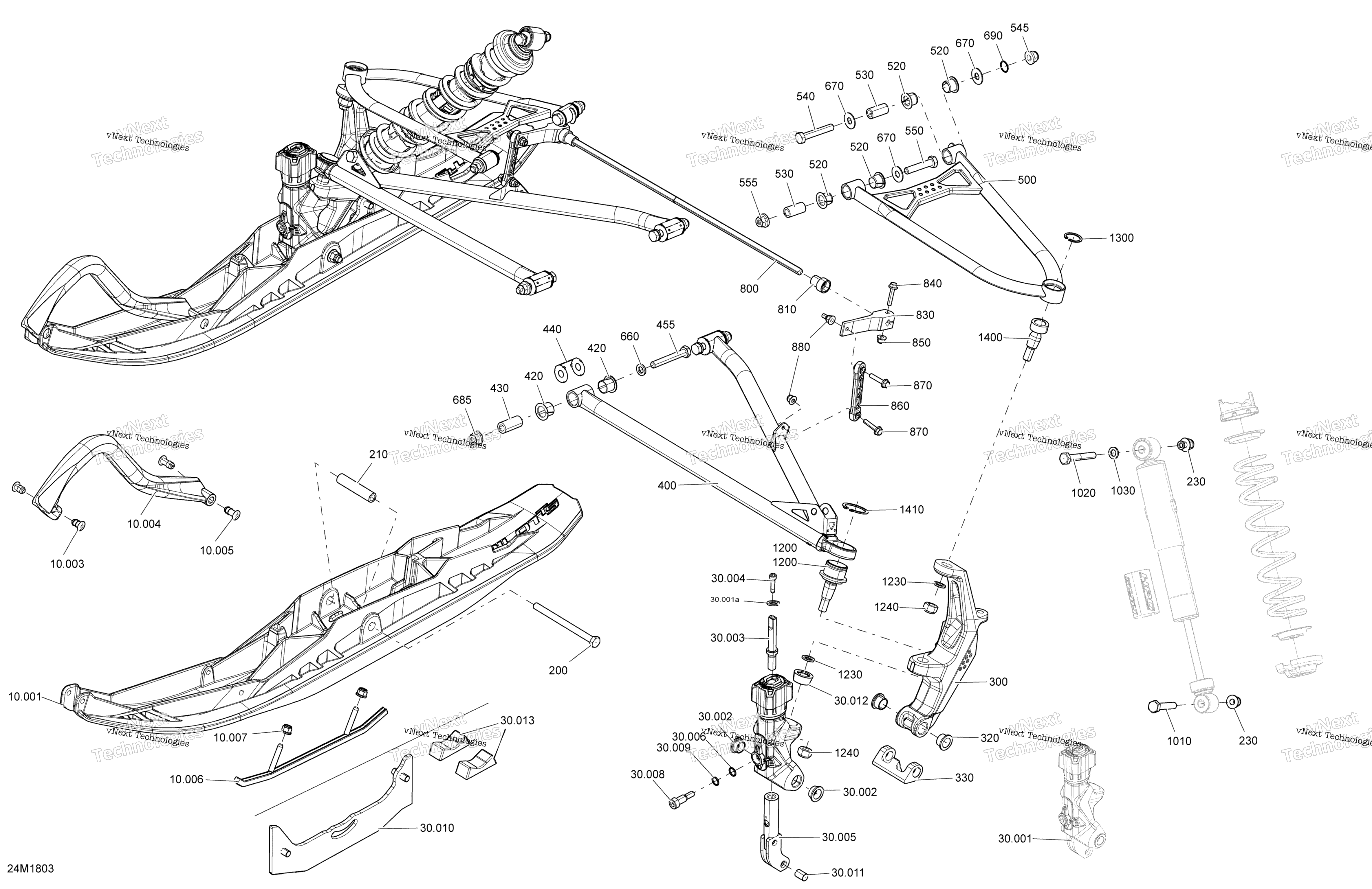 Передняя часть Suspension And Ski Mxz - Package Tnt Except 850 E-Tec