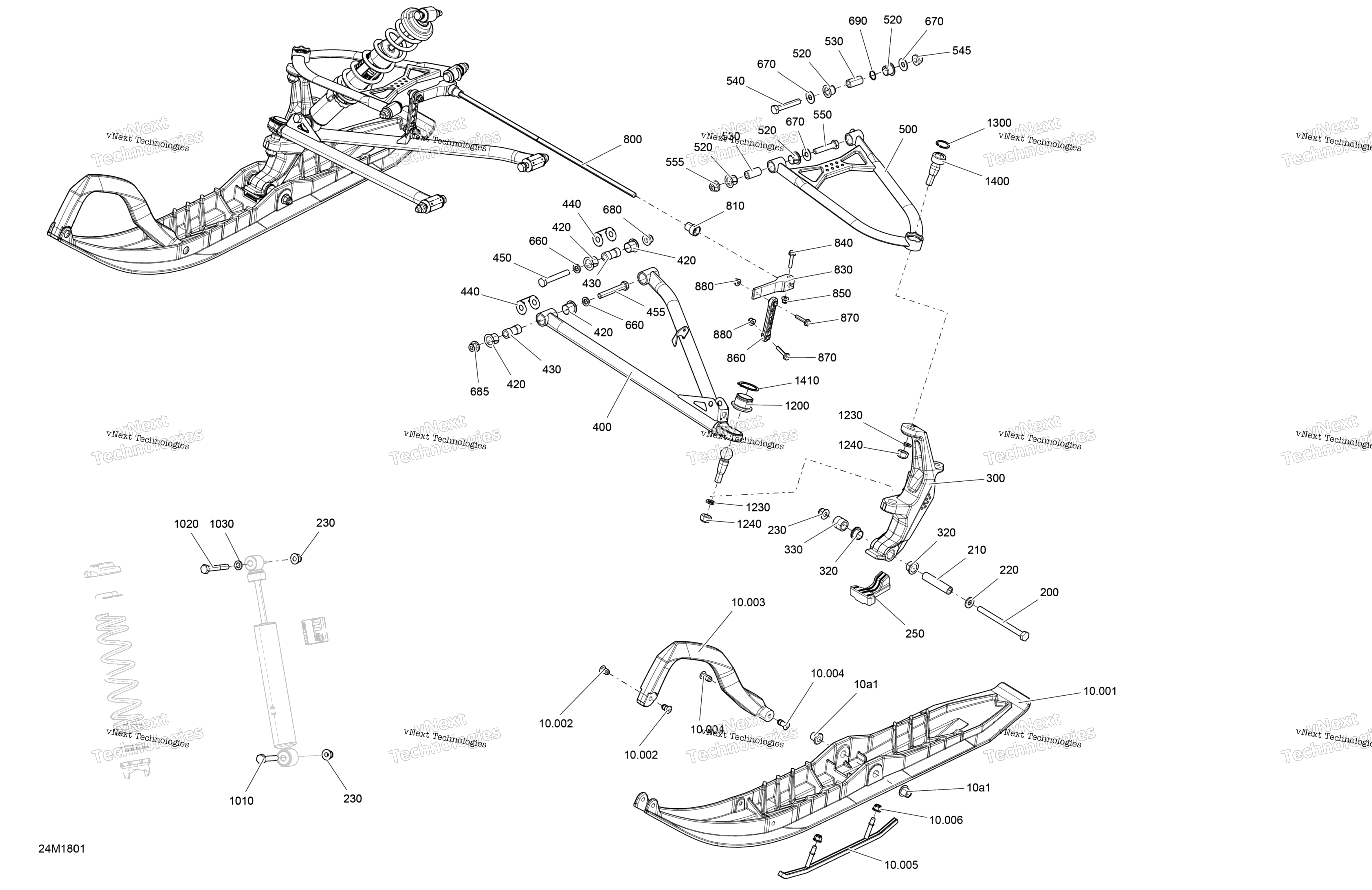 Передняя часть Suspension And Ski Summit - 600Ho E-Tec - Package Sp