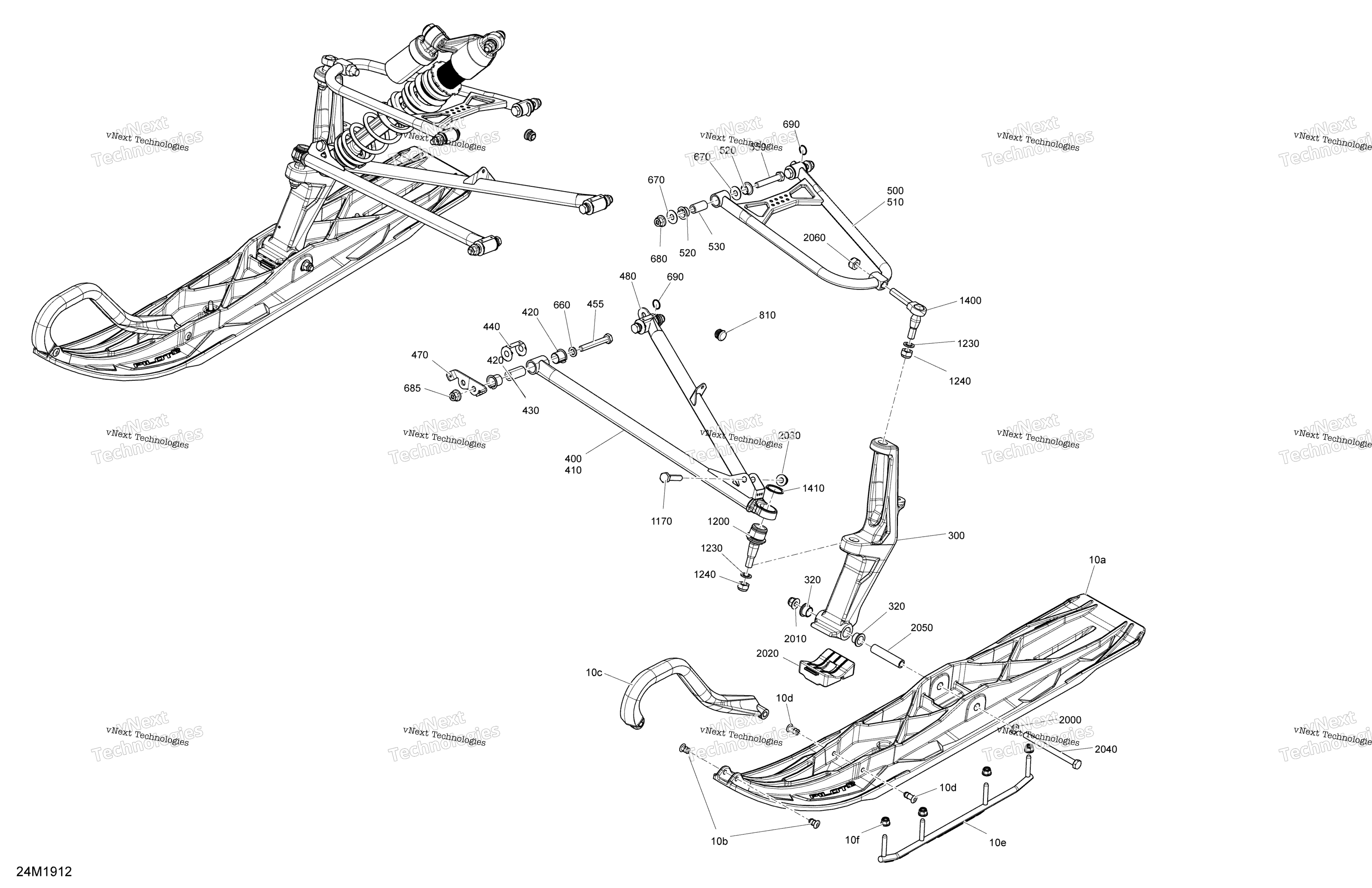 Передняя часть Suspension And Ski - 600 Racing