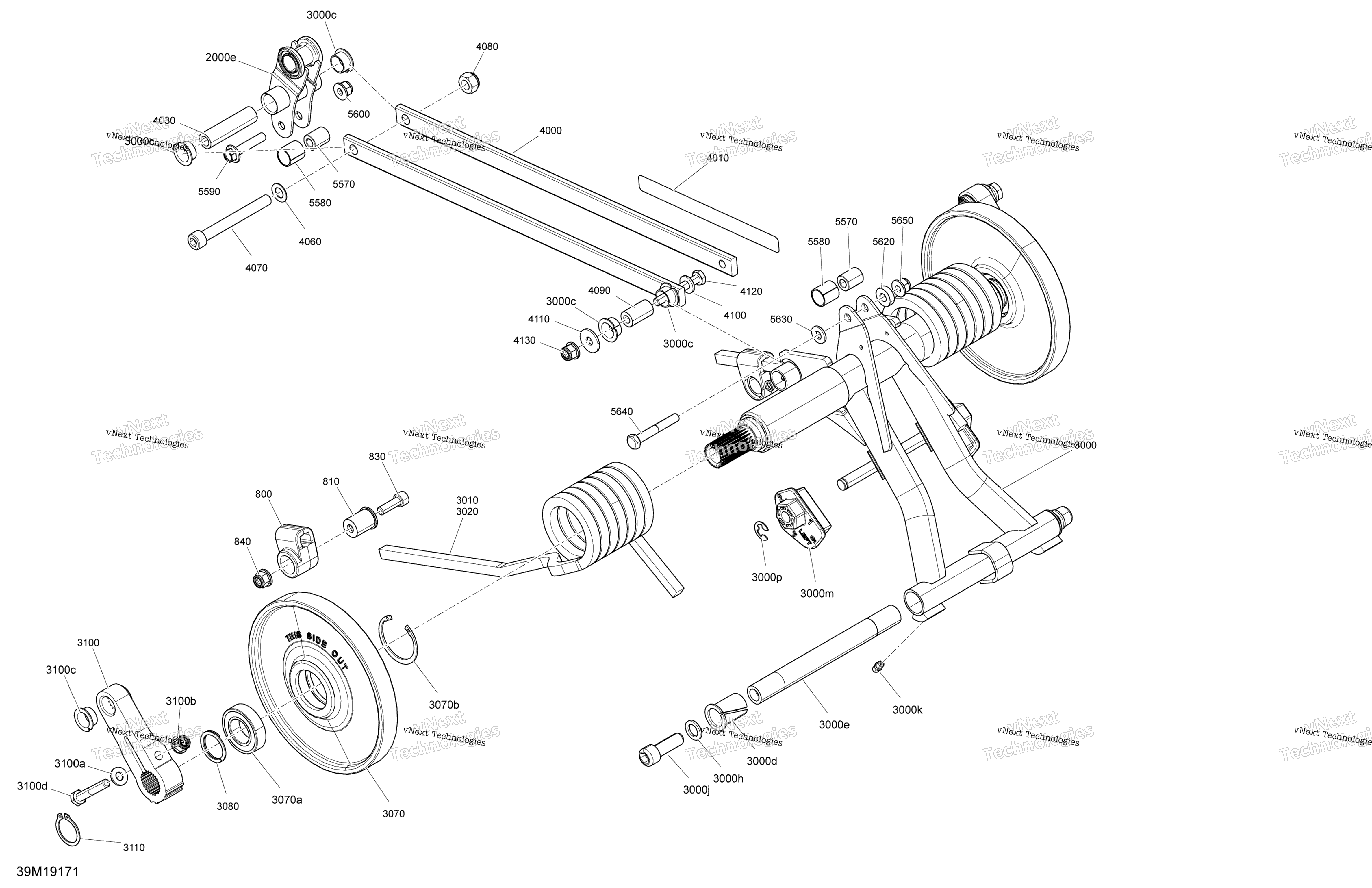 Задняя часть Suspension - 600 Racing Upper Parts