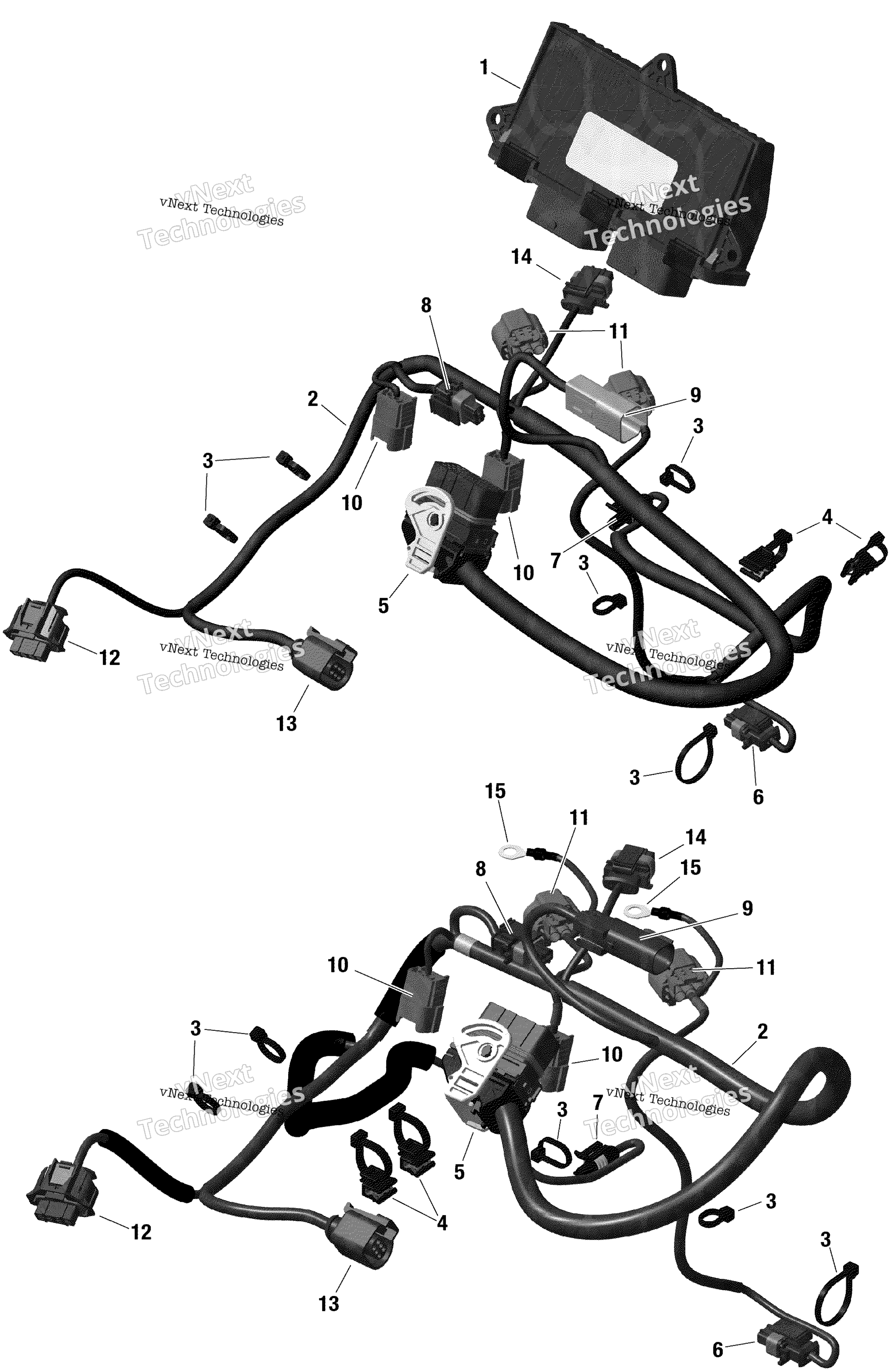 Электрооборудование - Engine Harness And Electronic Module 1