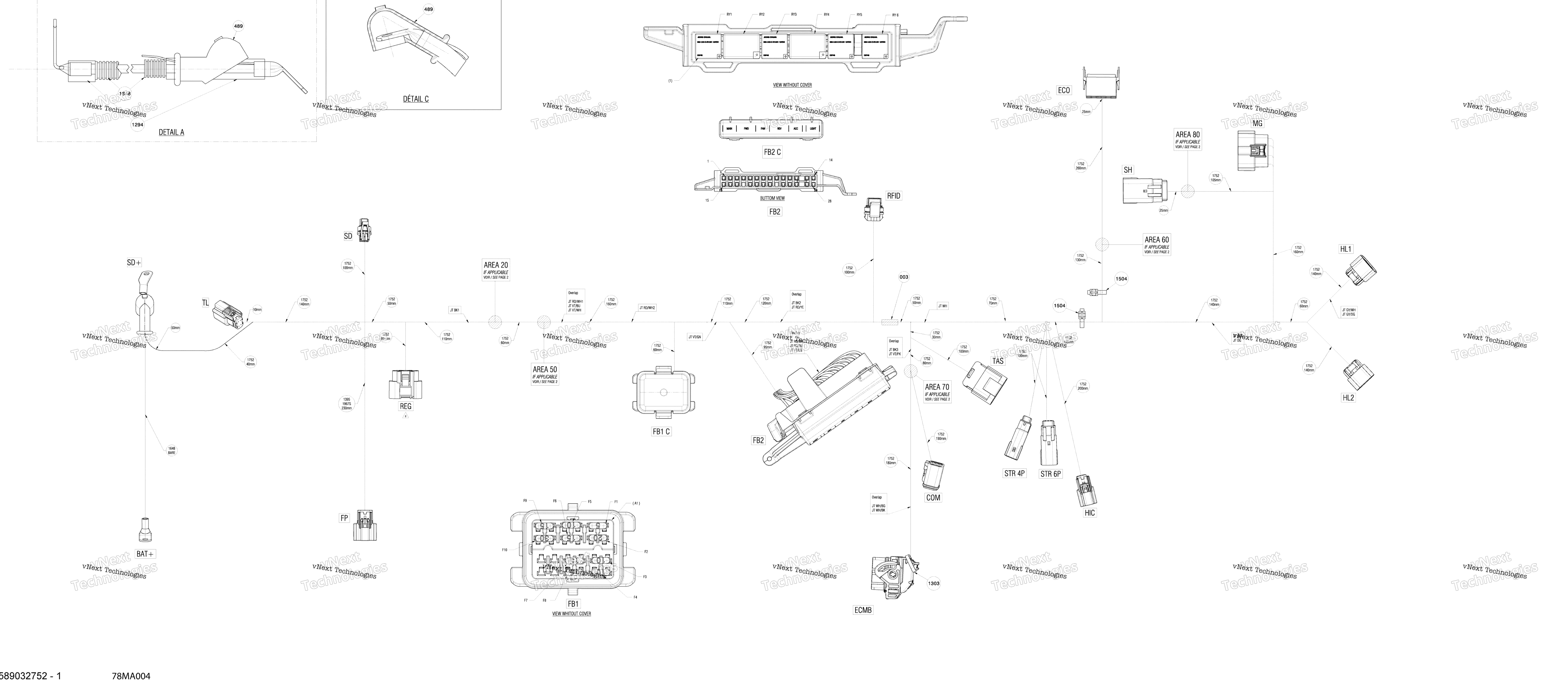 Электрооборудование - Main Harness - 515178729 - Model With Multigauge Vip Medium - Part 1