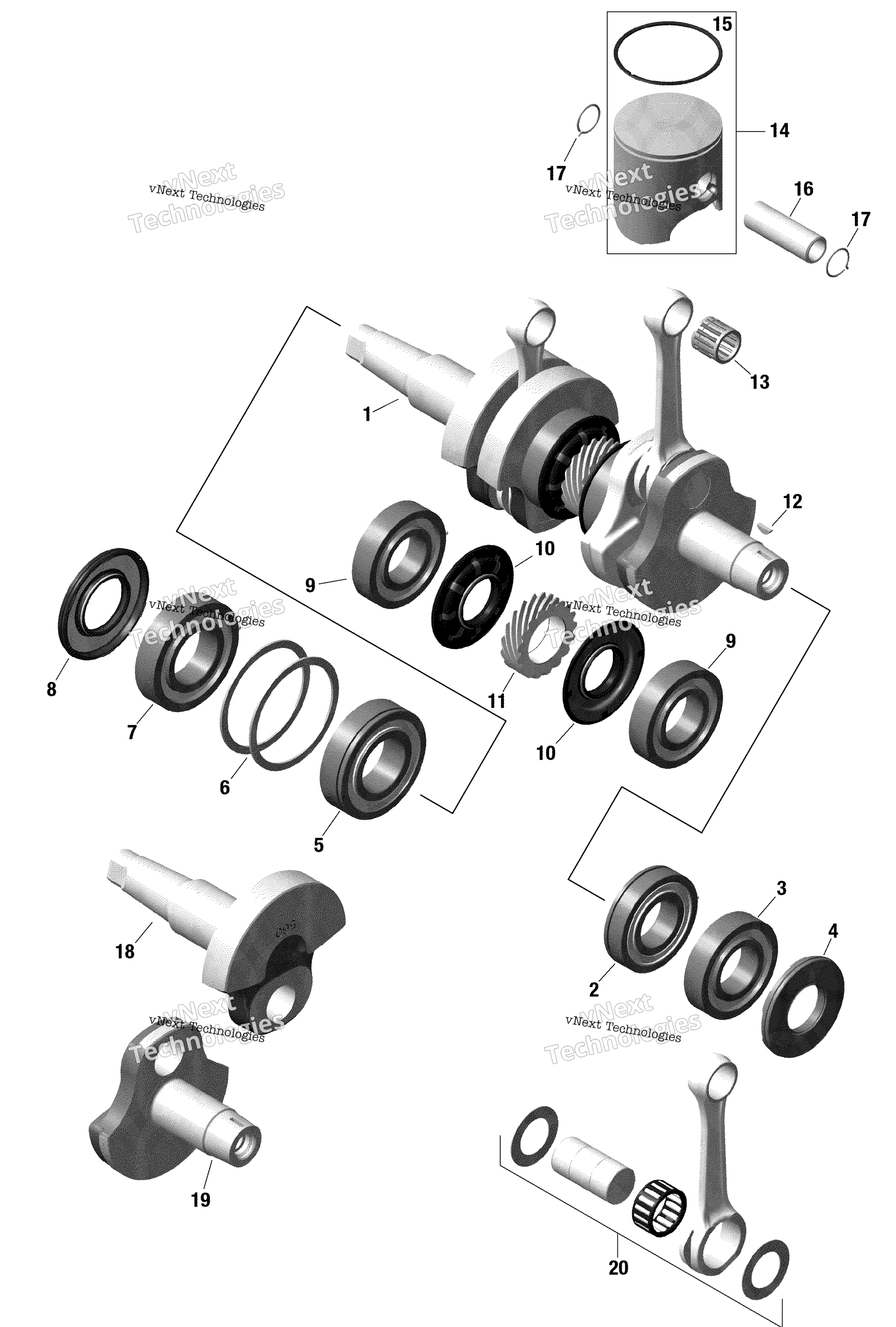 Rotax коленвал