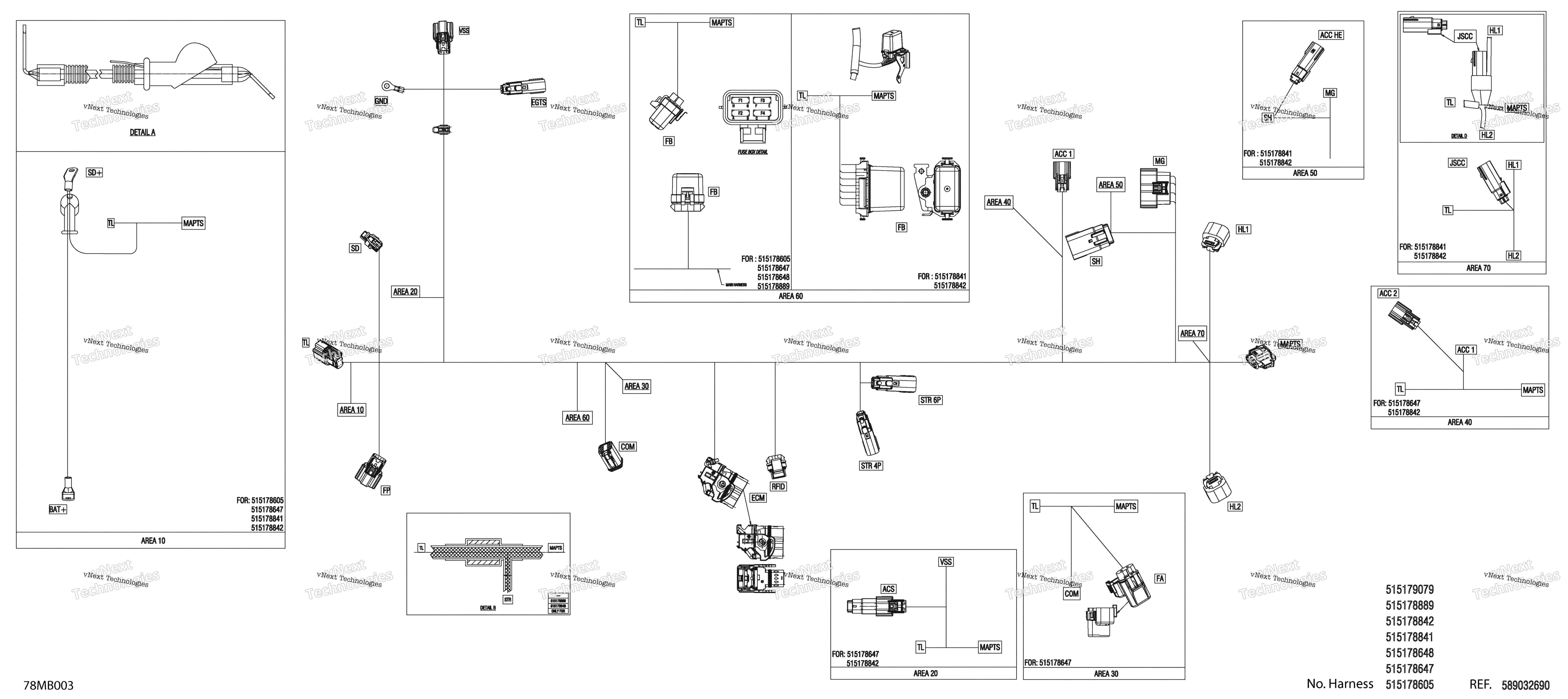 Электрооборудование - Main Harness - 515178605