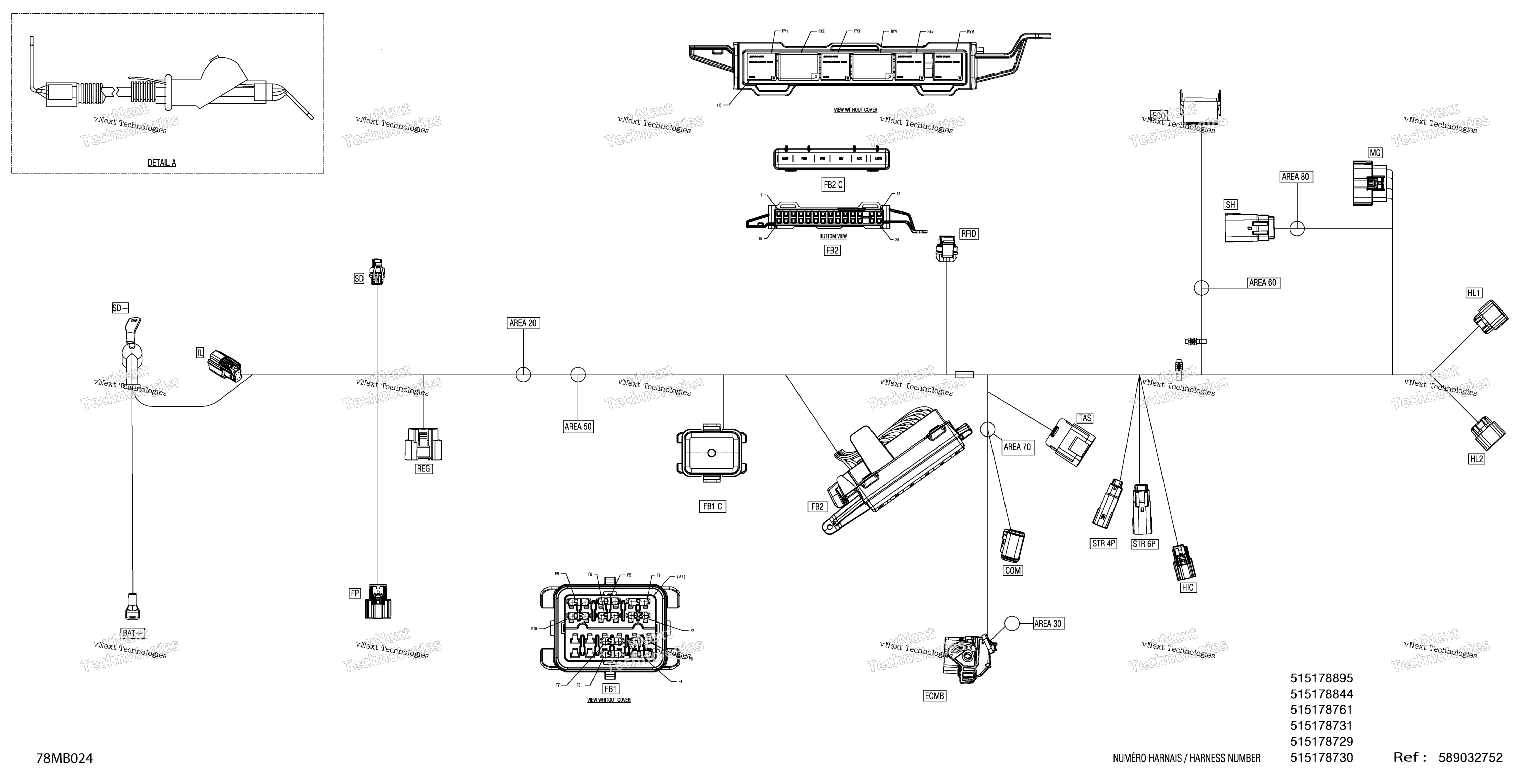 Электрооборудование - Main Harness - 515178729 - Multigauge Vip Medium