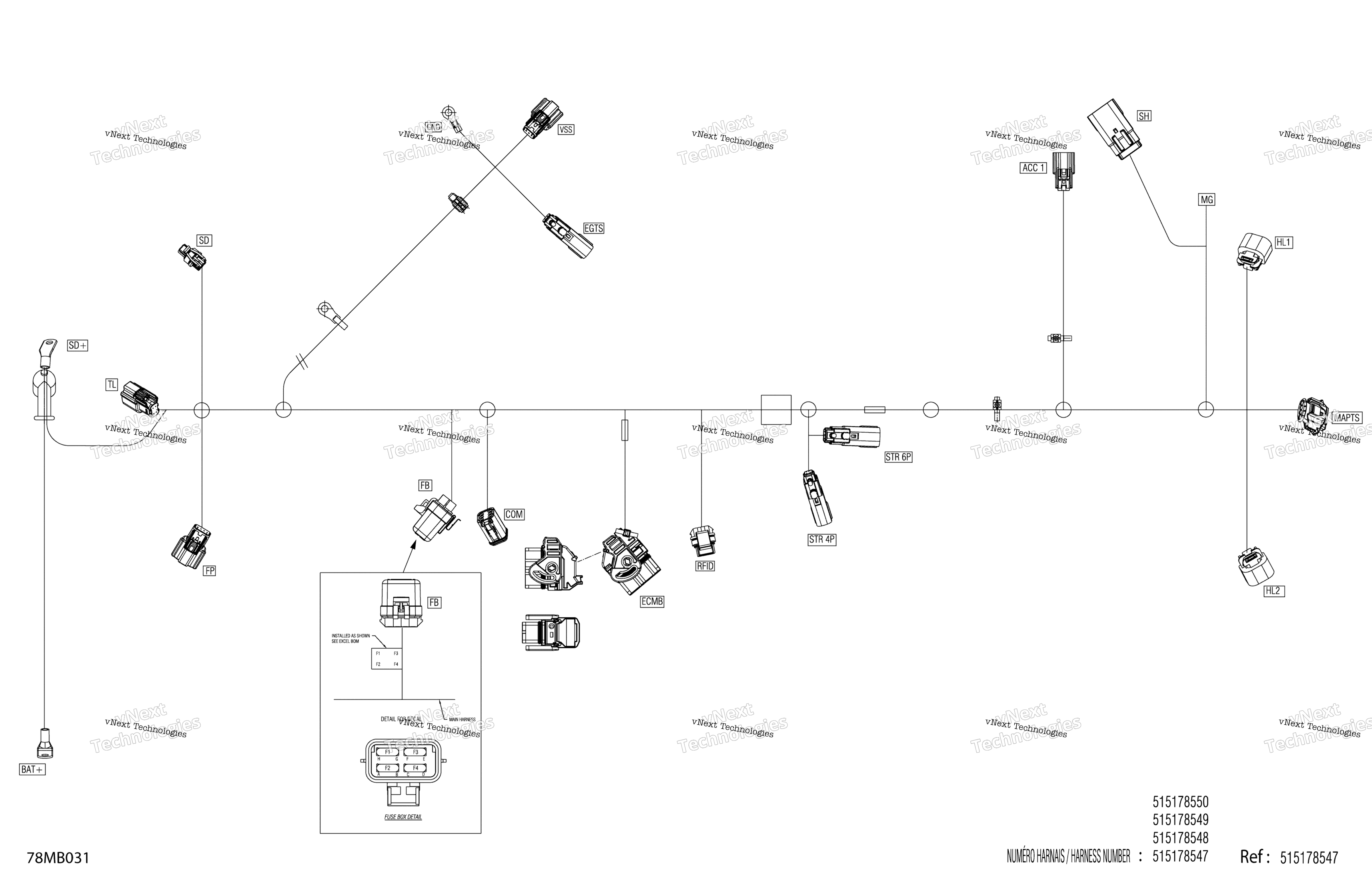Электрооборудование - Main Harness - 515178550