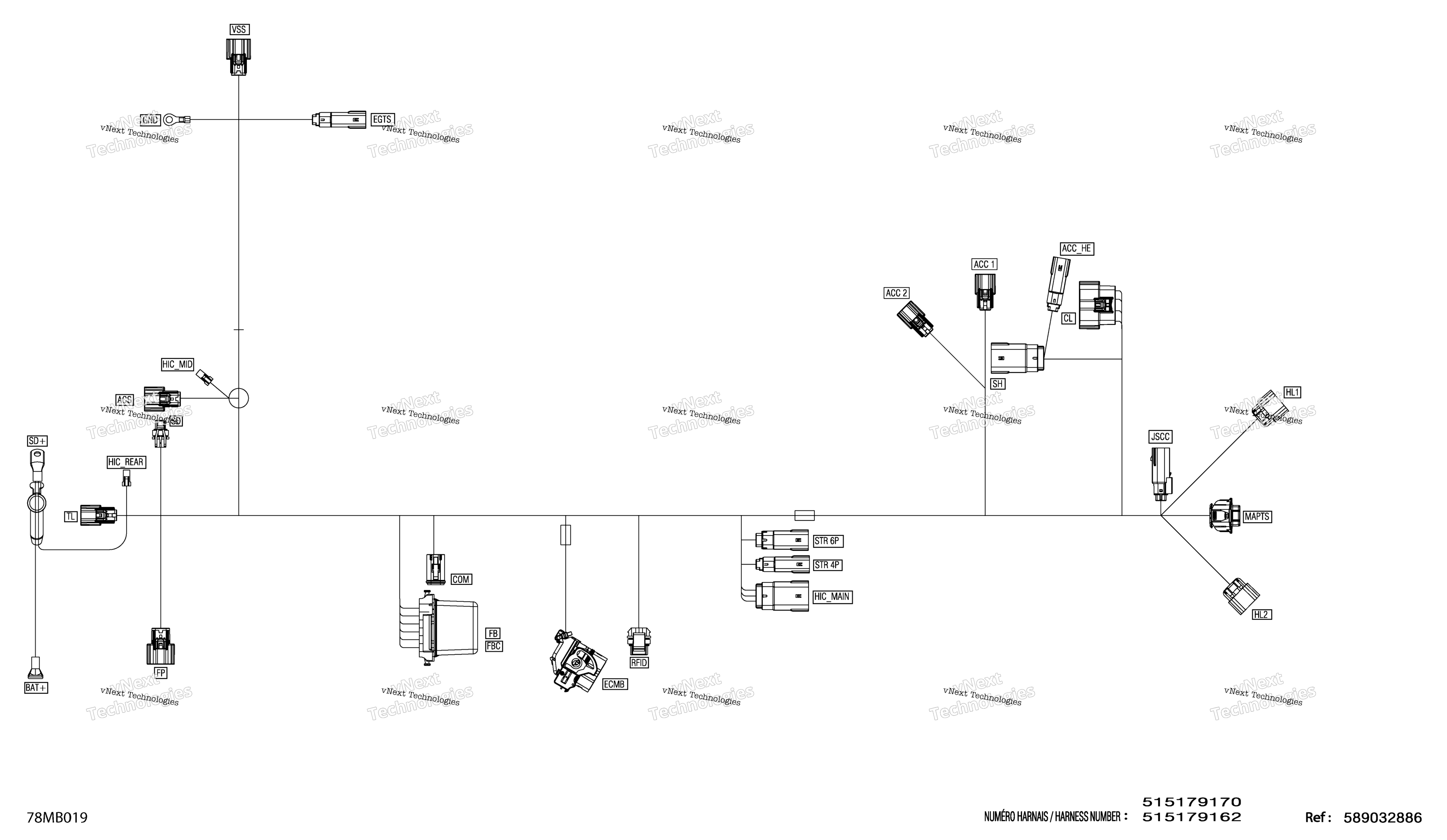 Электрооборудование - Main Harness - 515179162