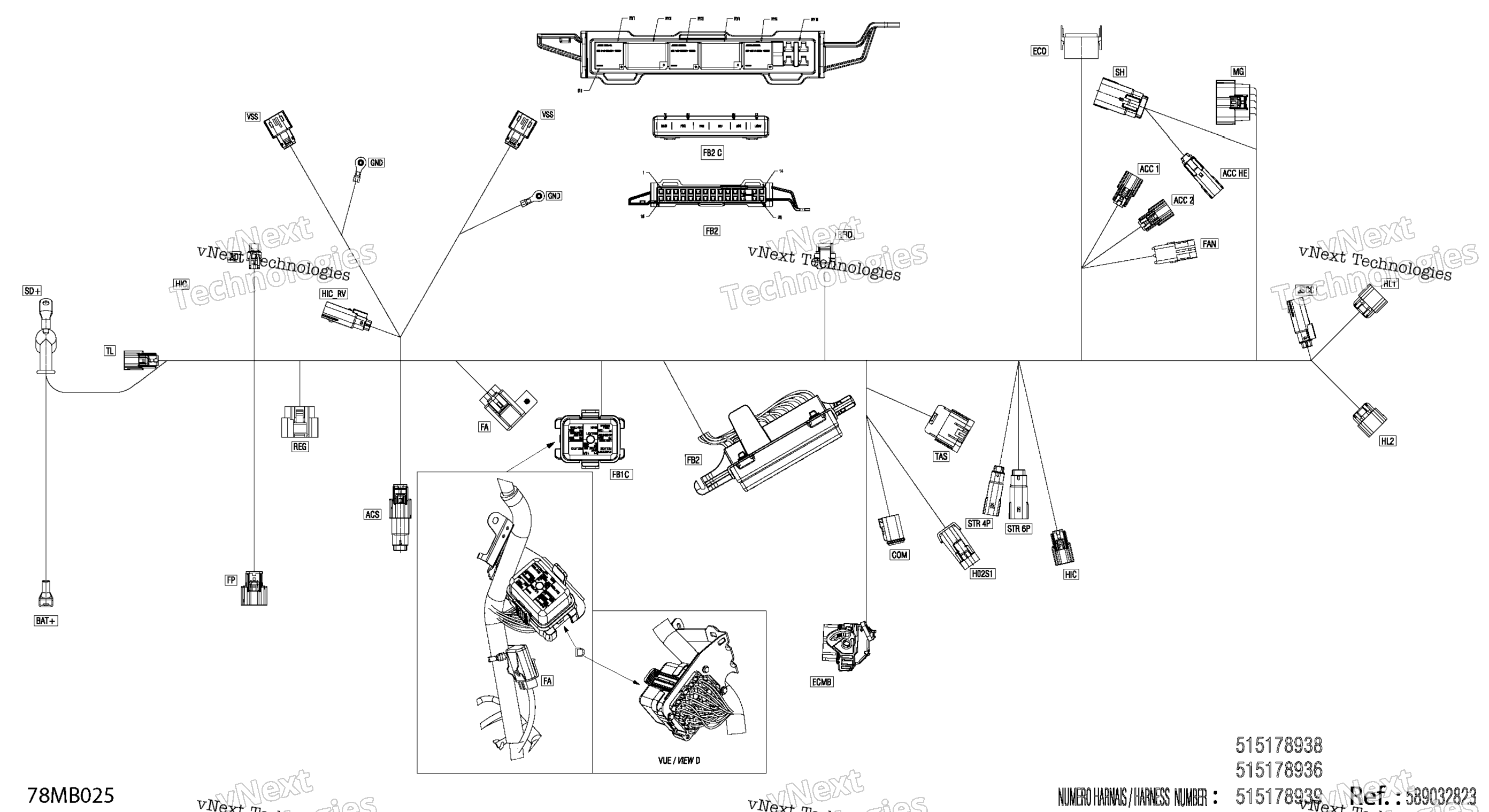Электрооборудование - Main Harness - 515178938
