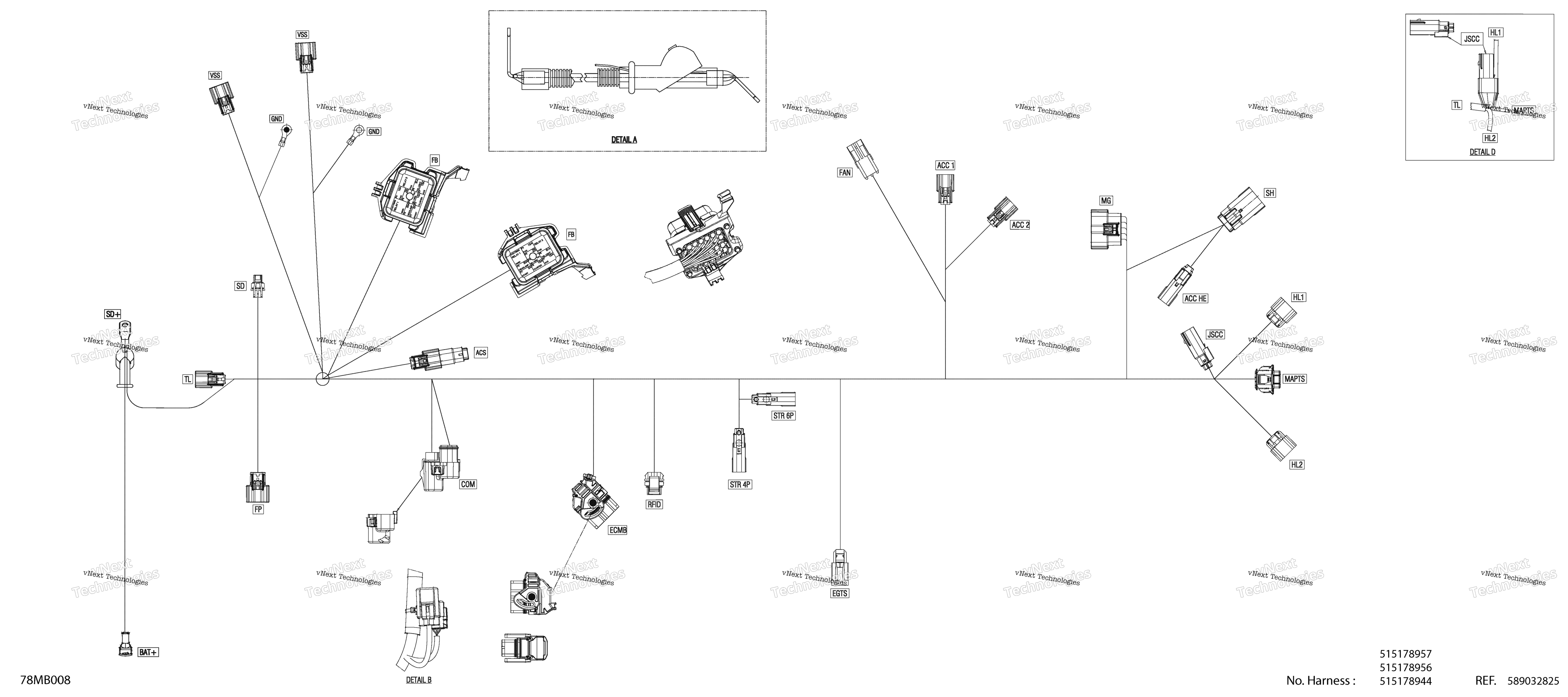 Электрооборудование - Main Harness - 515178956