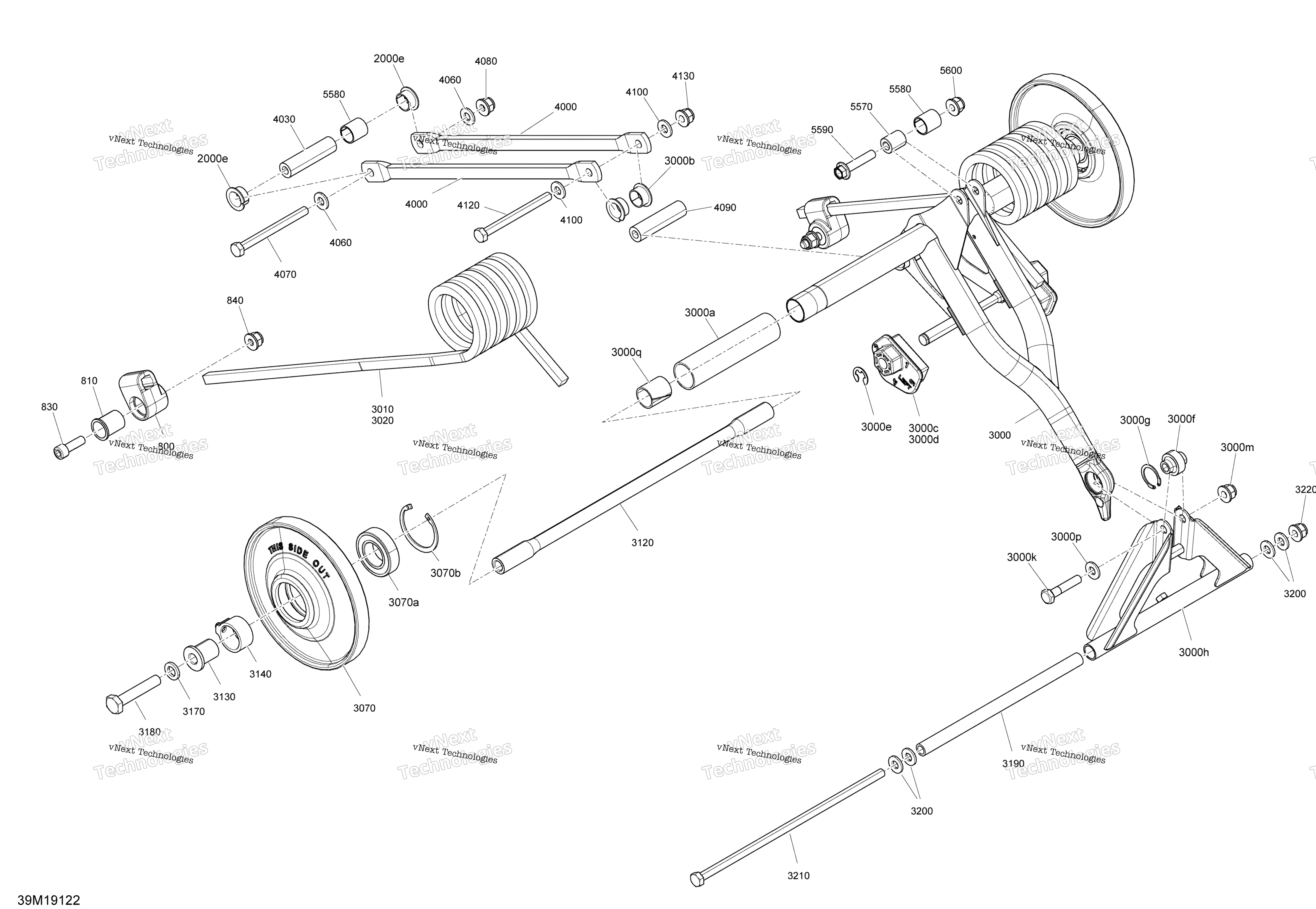 Задняя часть Suspension - Upper Section - Sp 165 Model