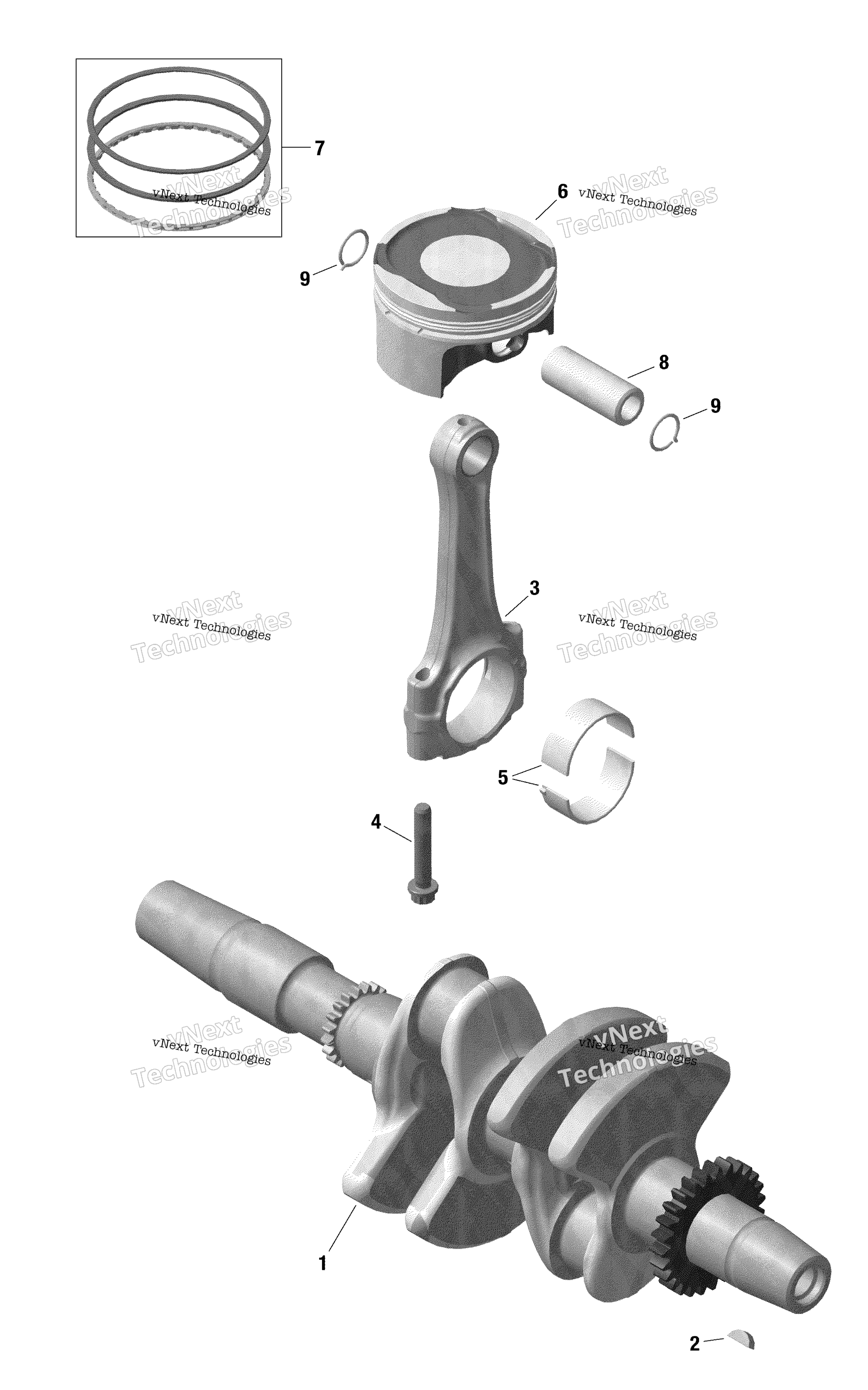 Двигатель - Crankshaft And Pistons