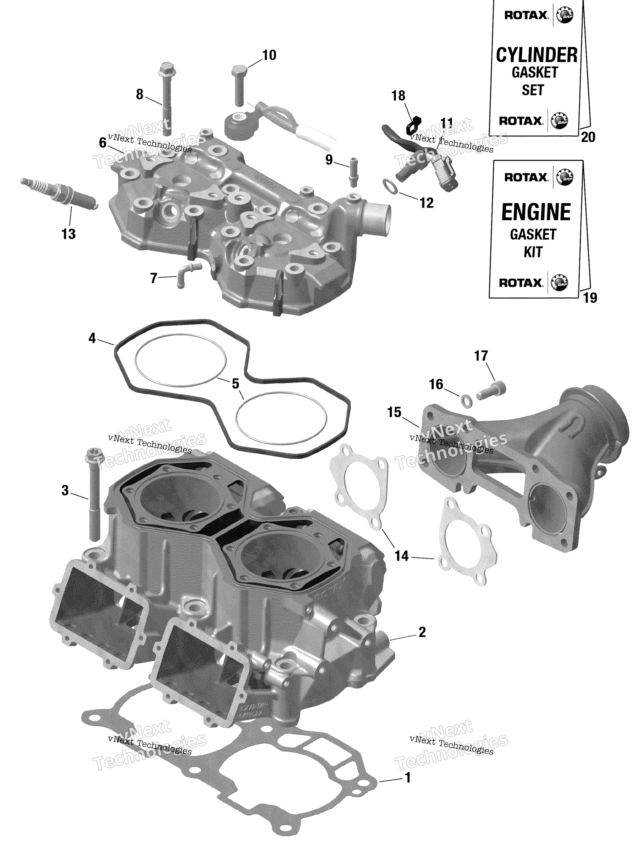 Двигатель - Cylinder And Cylinder Head - 600R E-Tec