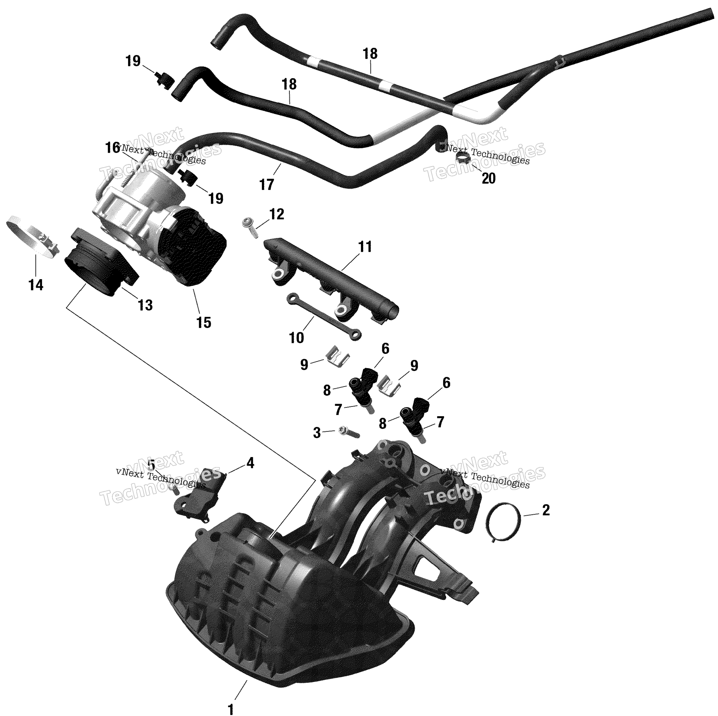 Двигатель - Air Intake Manifold And Throttle Body 2