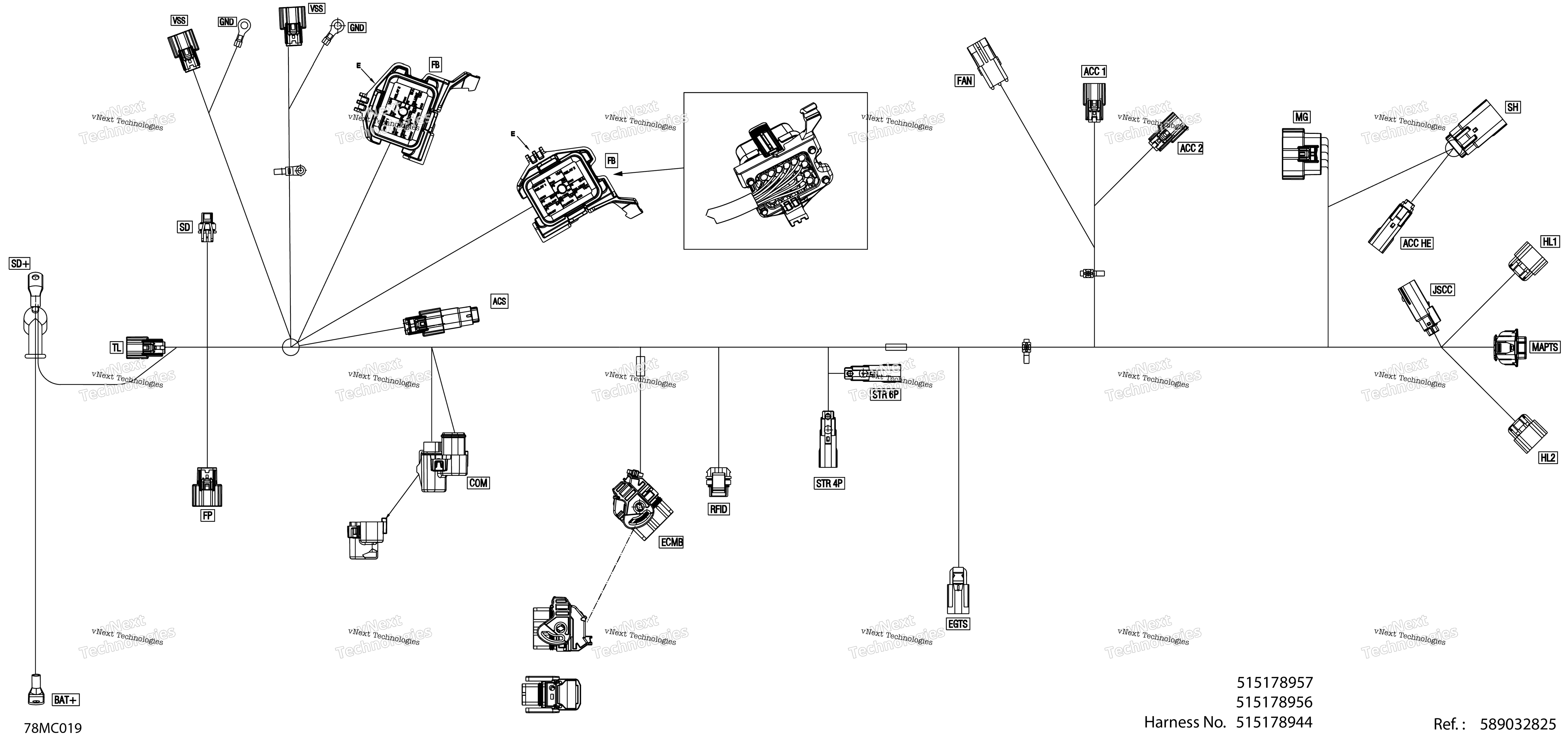 Электрооборудование - Main Harness - 515178956