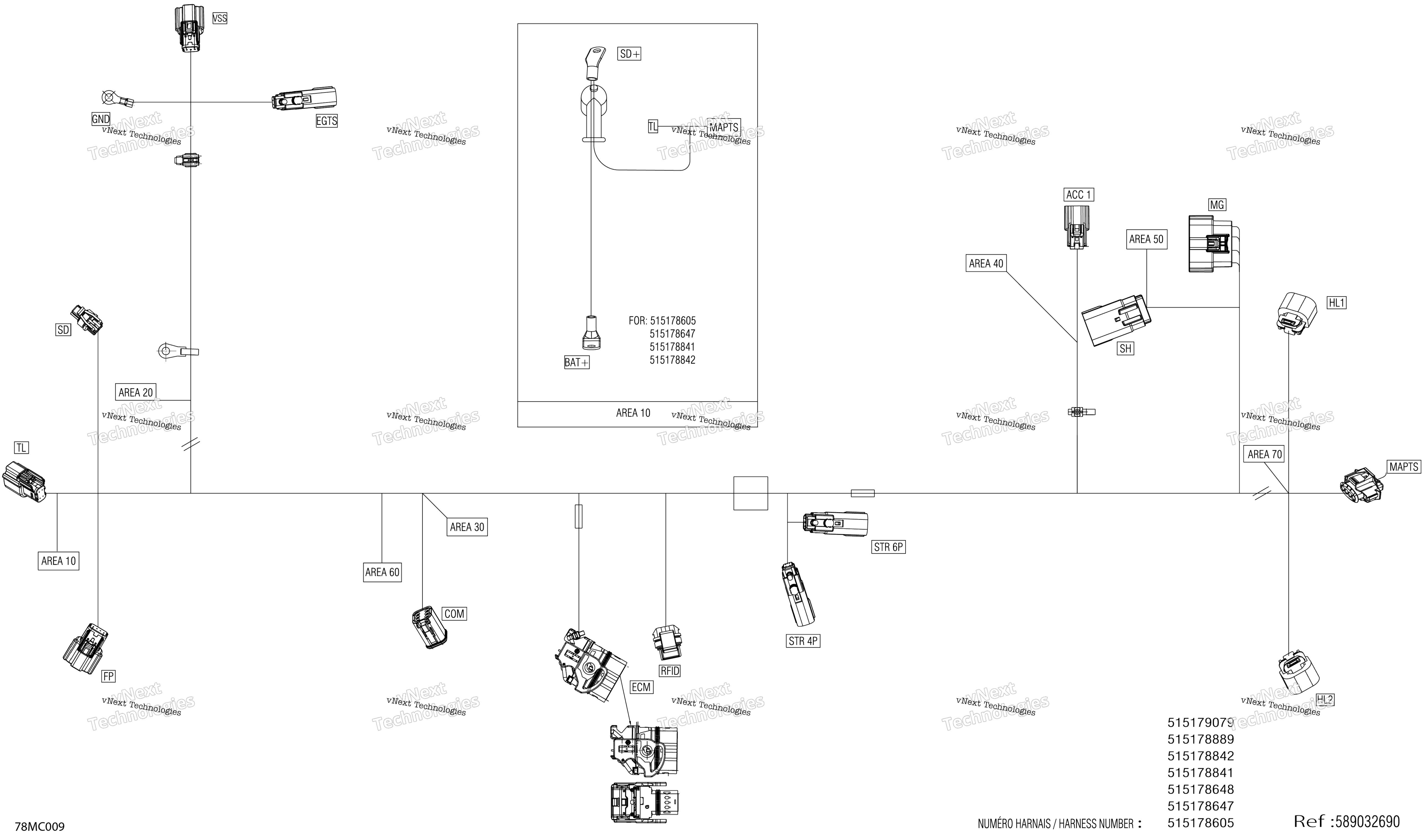 Электрооборудование - Main Harness - 515178605