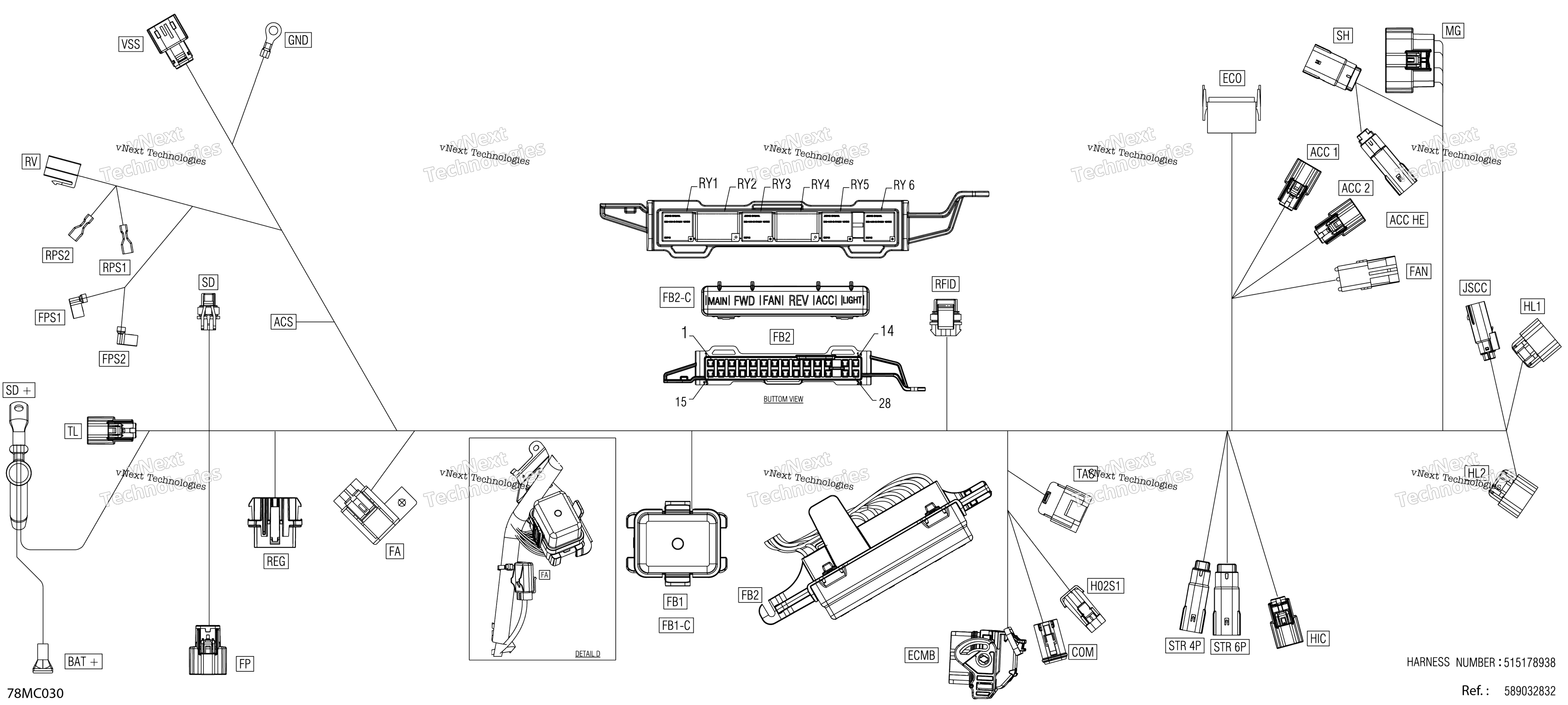 Электрооборудование - Main Harness - 515178938