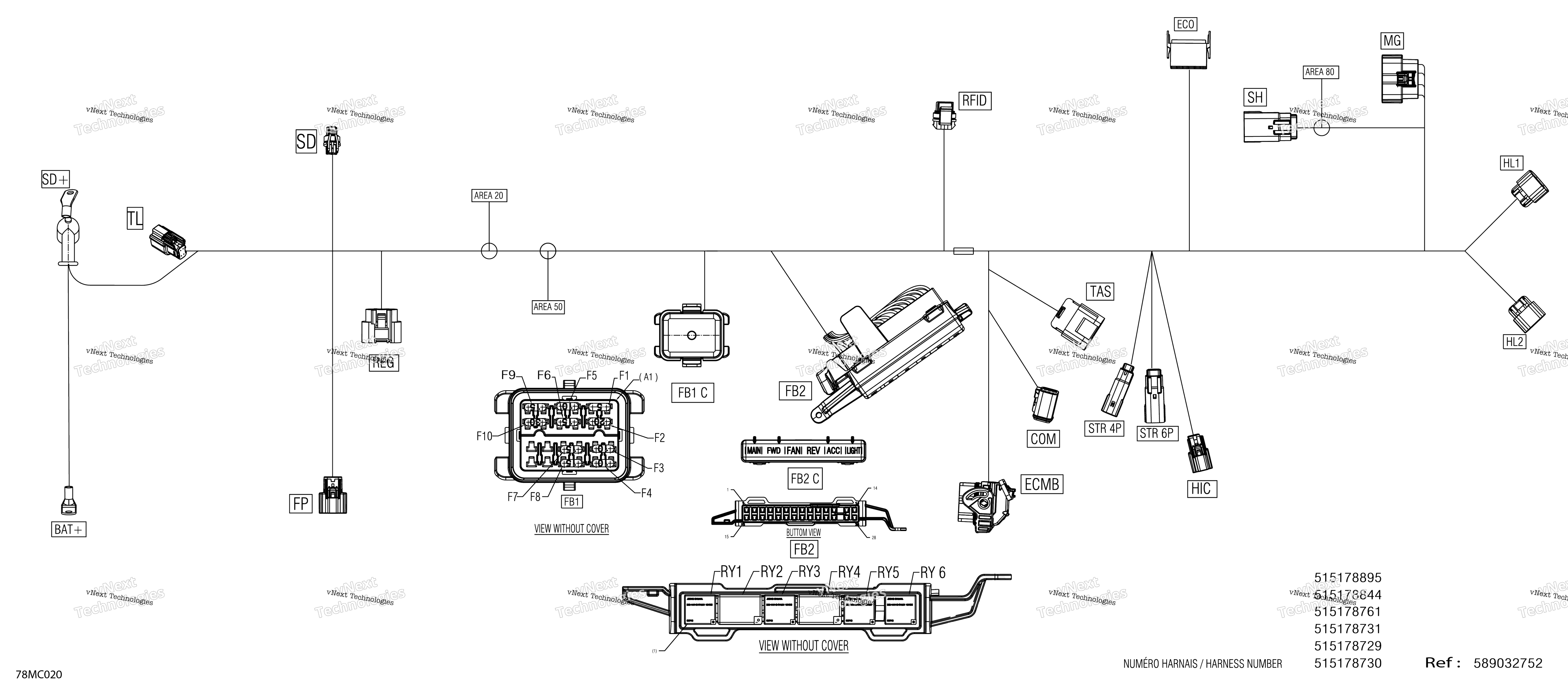 Электрооборудование - Main Harness - 515178729