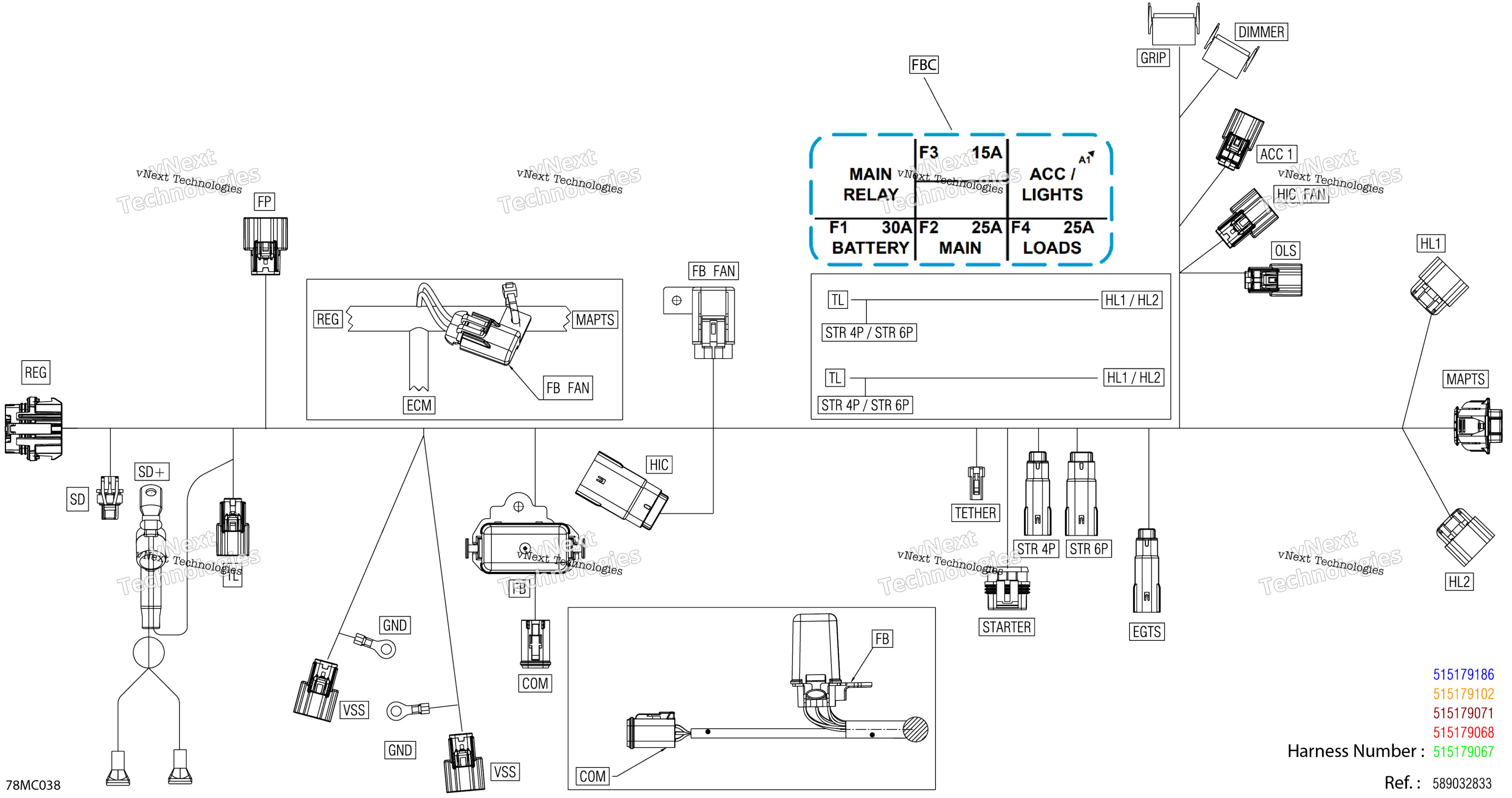 Электрооборудование - Main Harness - 515179401