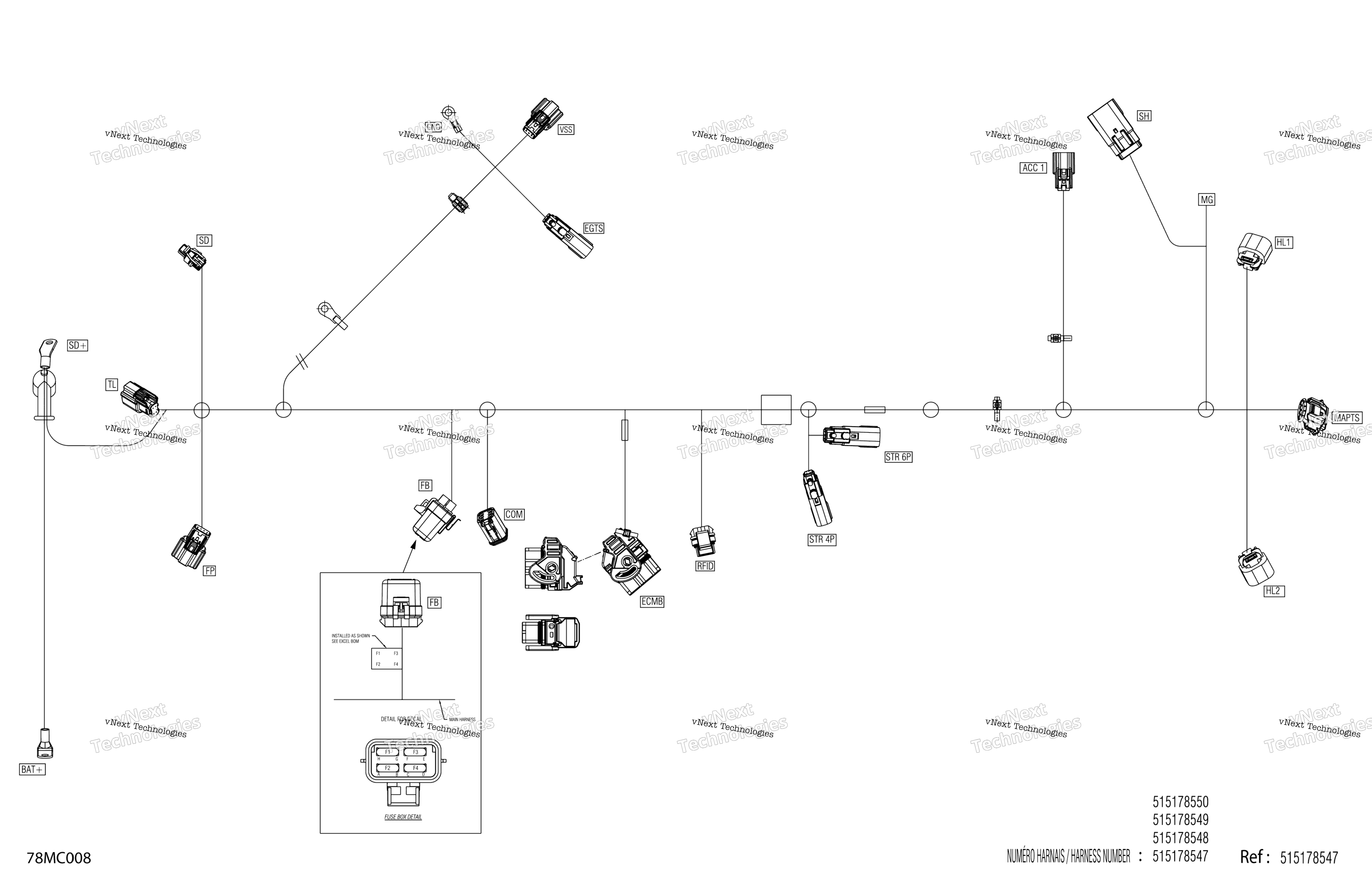 Электрооборудование - Main Harness - 515178550