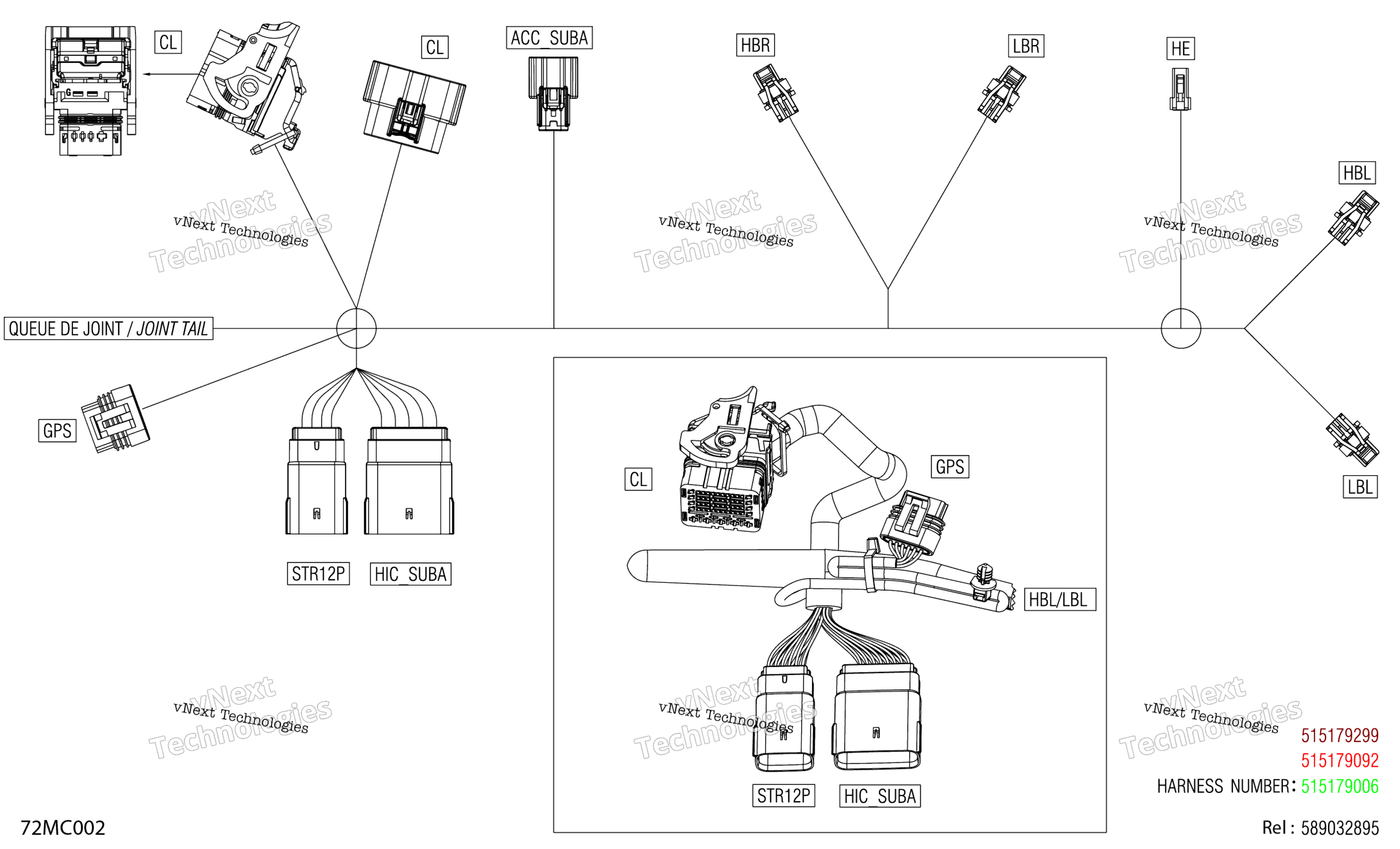 Электрооборудование - Hood Wiring Harness - 515179299 - Model With Touch Screen