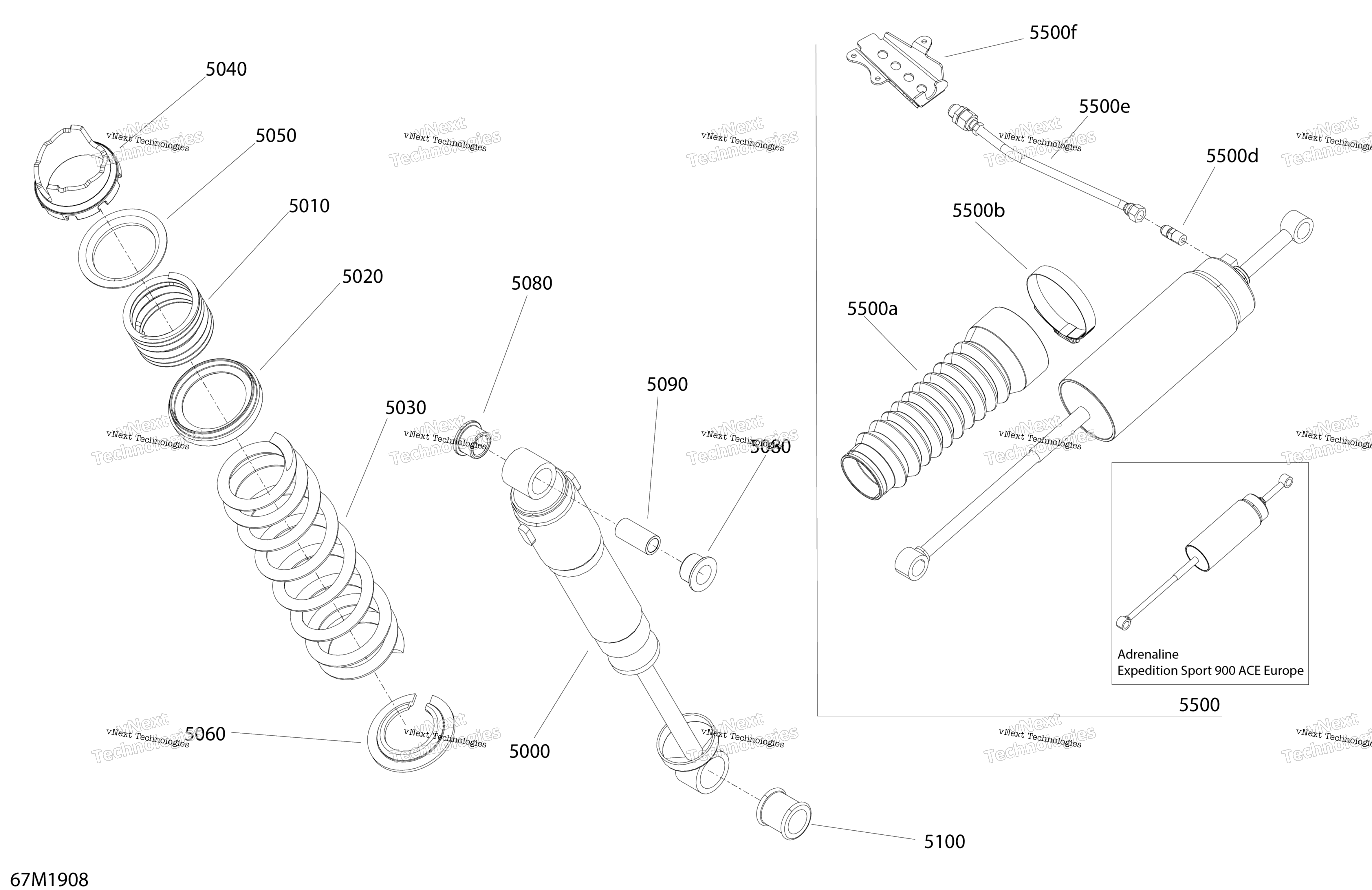 Задняя часть Suspension Shocks - Grand Touring